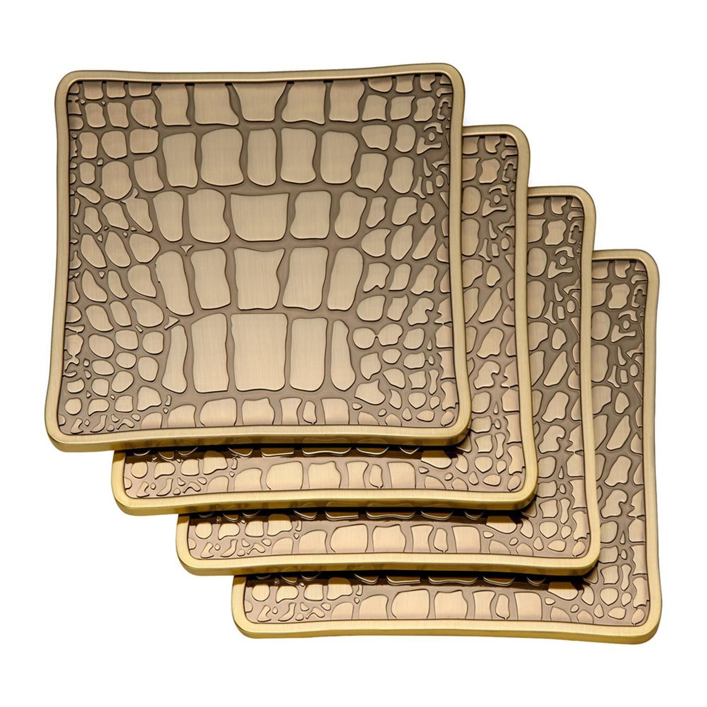 Gold - LObjet - Crocodile Coasters - Set of 4 - 1