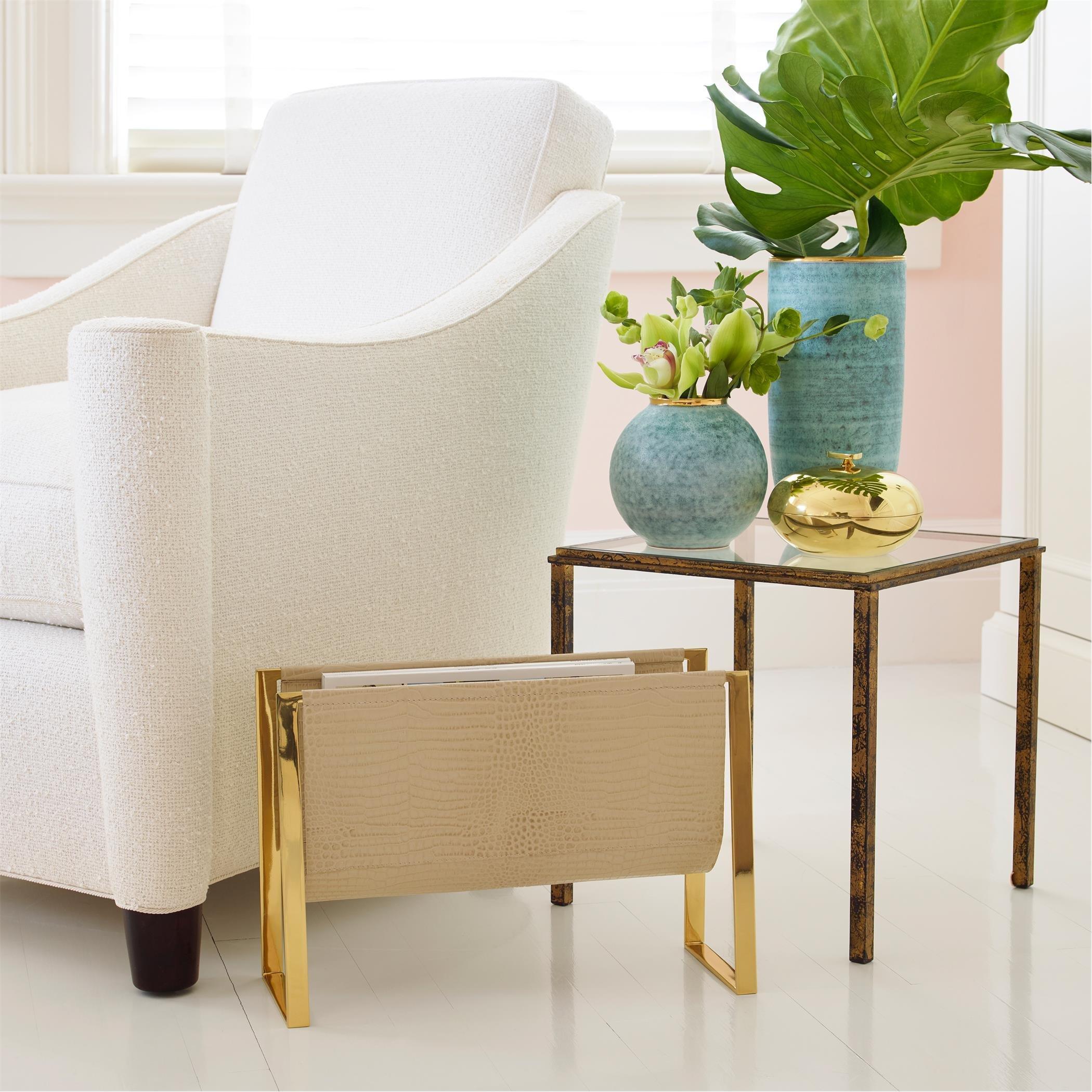 Beige - AERIN - Classic Croc Magazine Rack - 2