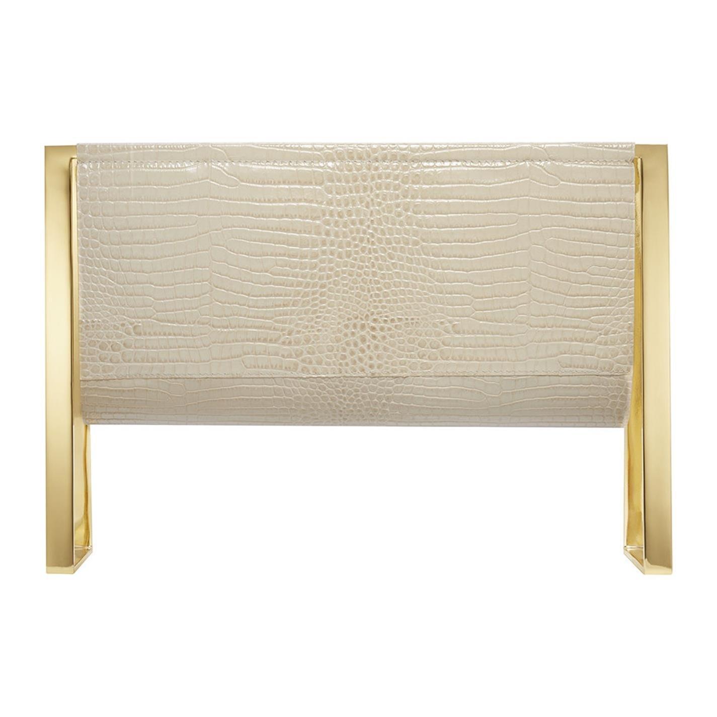 Beige - AERIN - Classic Croc Magazine Rack - 5