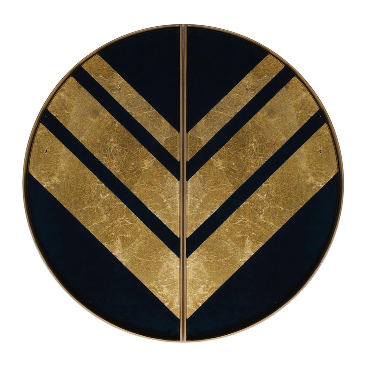 Gold - Ethnicraft - Chevron Mini Half Moon Glass Tray - Set of Two - 1