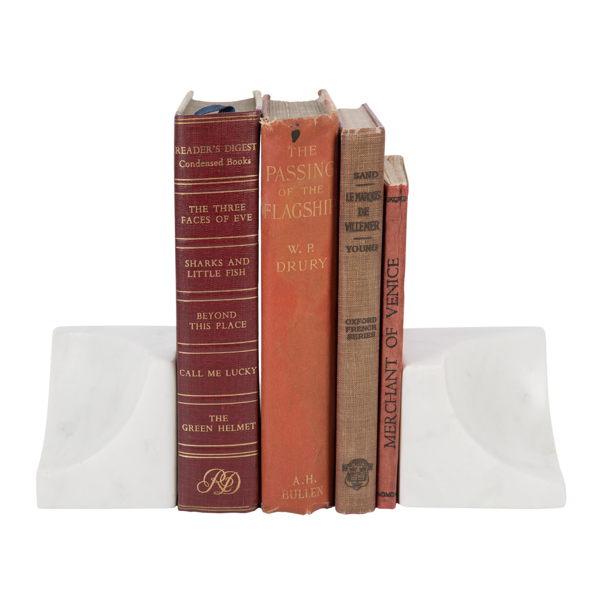 White - Luxe - Carved Marble Bookends - Set of 2 - 4