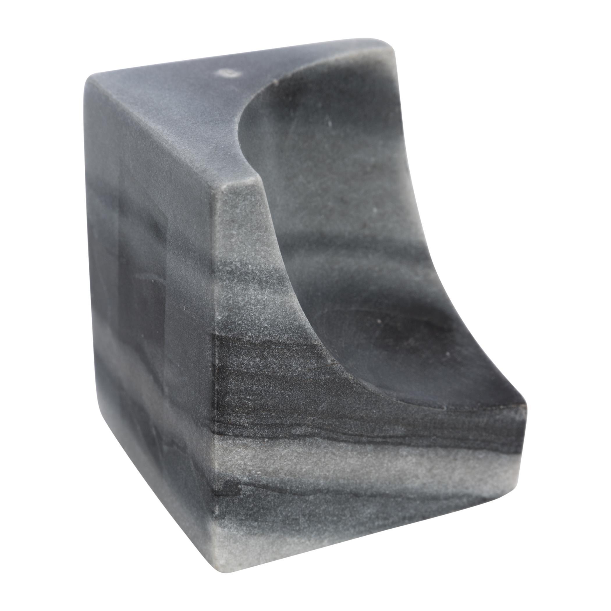 Black - Luxe - Carved Marble Bookends - Set of 2 - 7