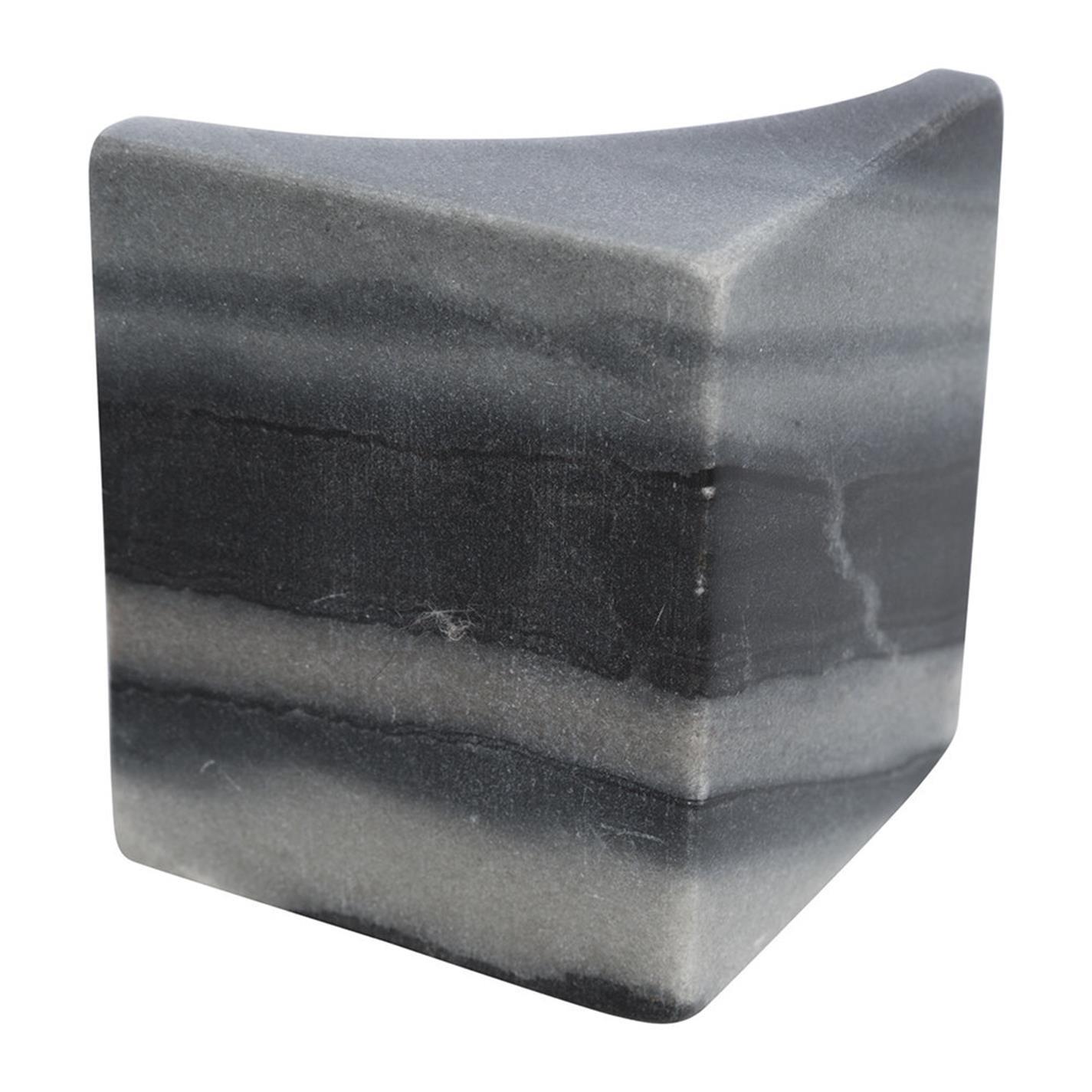 Black - Luxe - Carved Marble Bookends - Set of 2 - 8