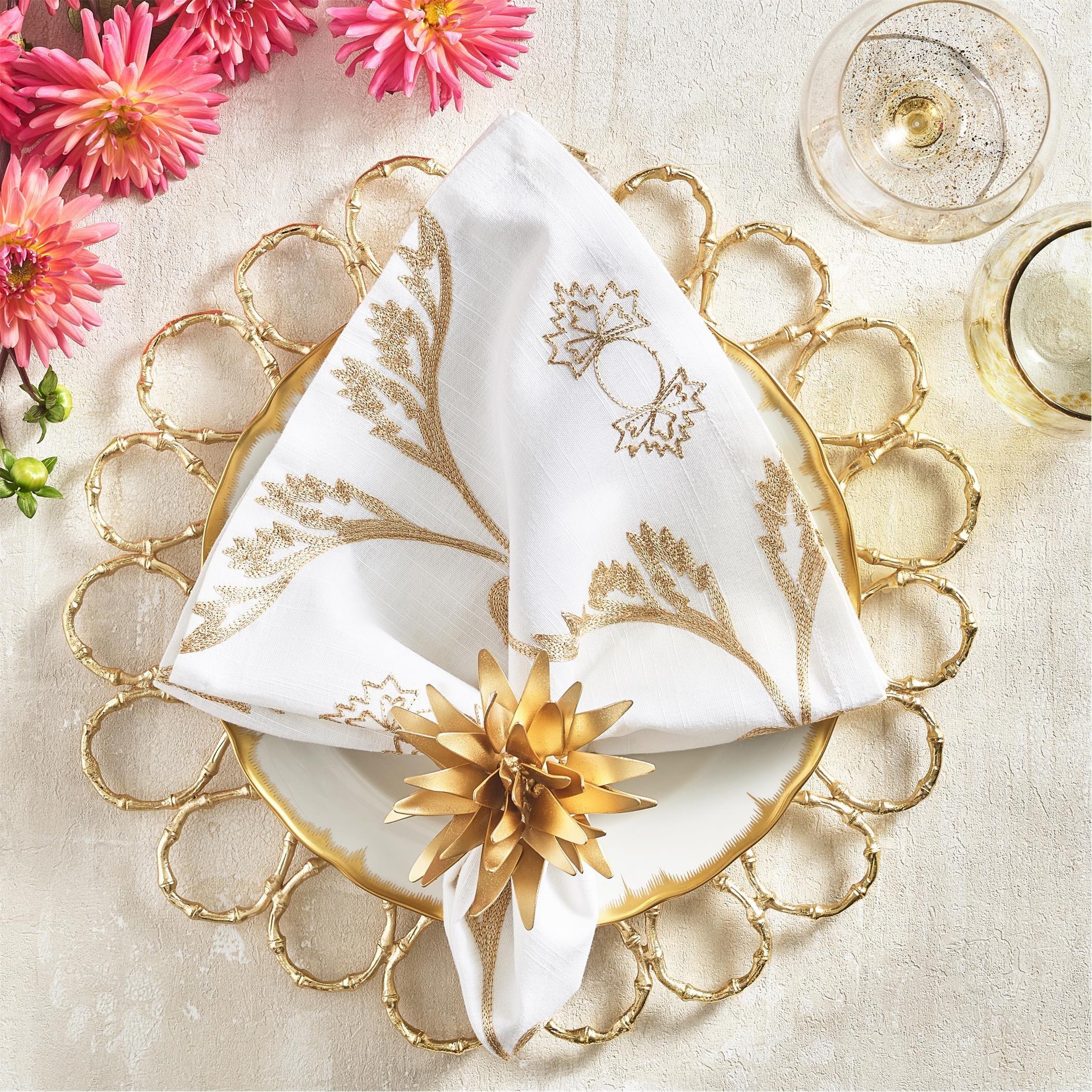 Gold - Kim Seybert - KimSeybert Bamboo Charger Plate - Set of 4 - 2