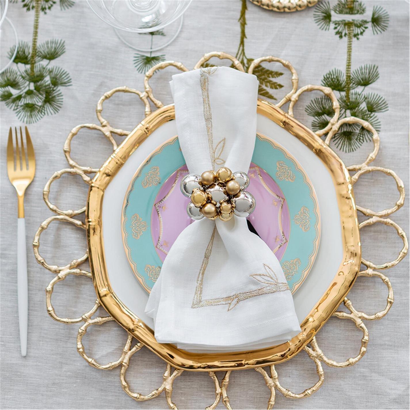 Gold - Kim Seybert - KimSeybert Bamboo Charger Plate - Set of 4 - 6