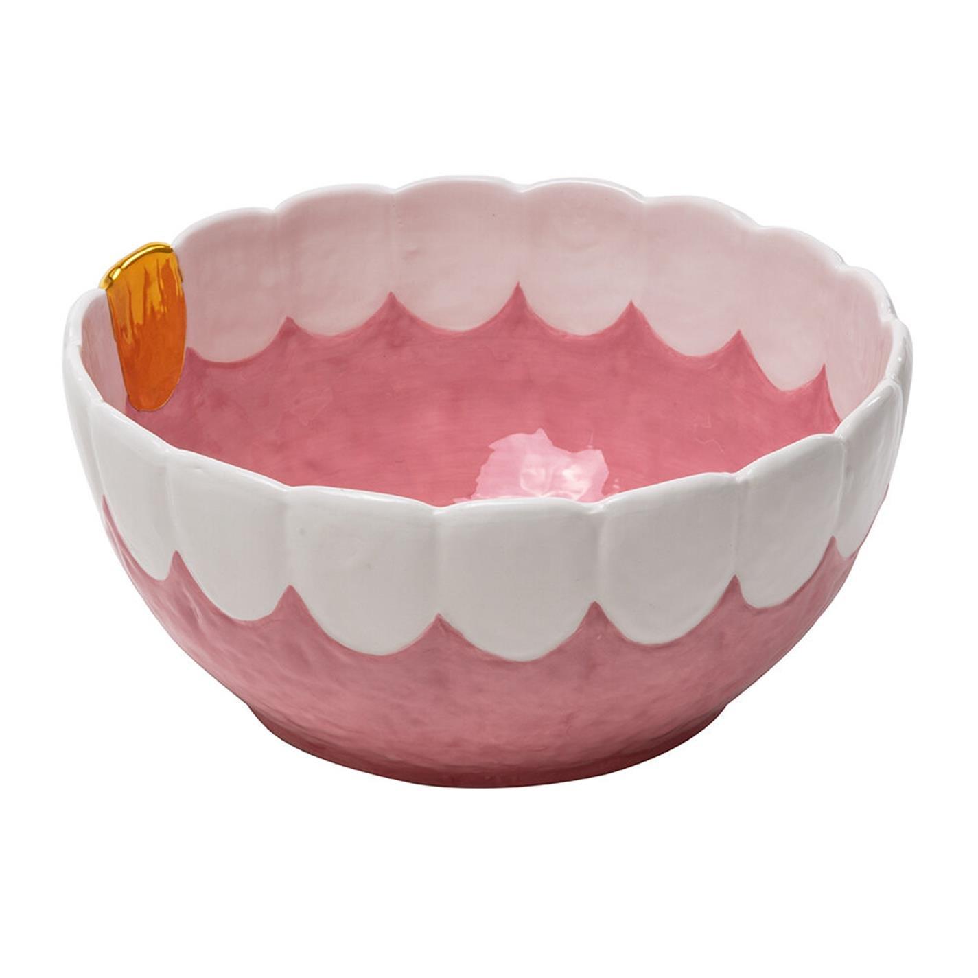 Pink/ White - Seletti wears Toiletpaper - BLOW Mouth Salad Bowl - 3
