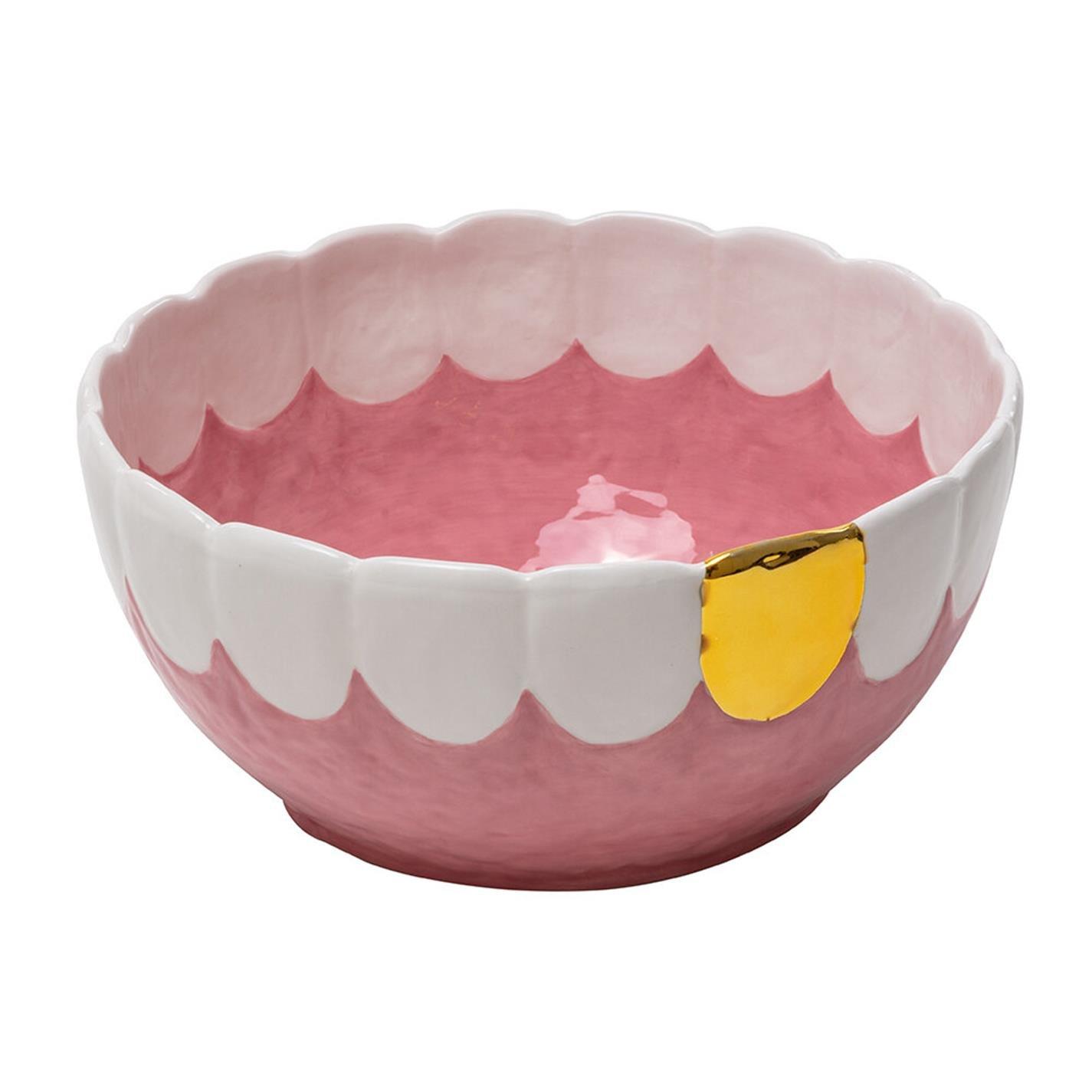 Pink/ White - Seletti wears Toiletpaper - BLOW Mouth Salad Bowl - 4