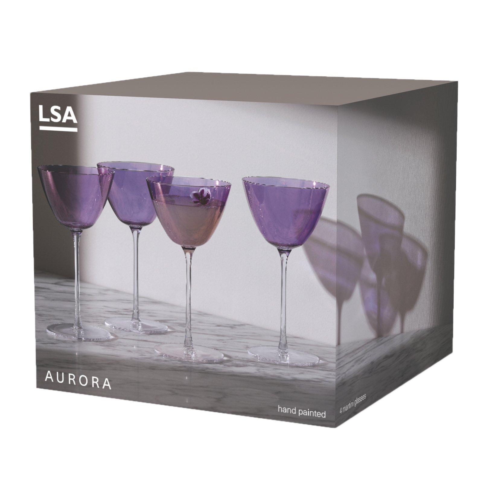 Purple - LSA - Aurora Martini Glass - Set of 4 - 7