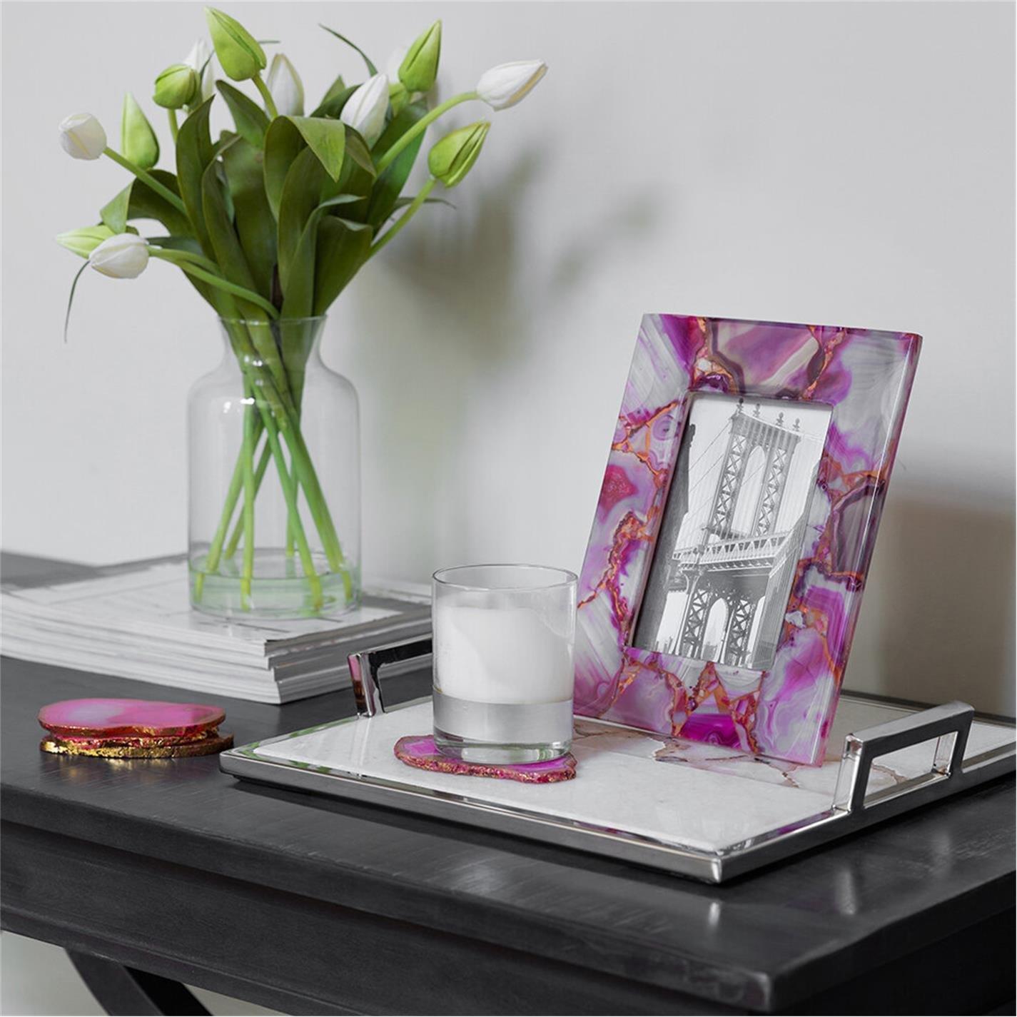 Pink - Luxe - Agate Coasters - Set of 4 - 2