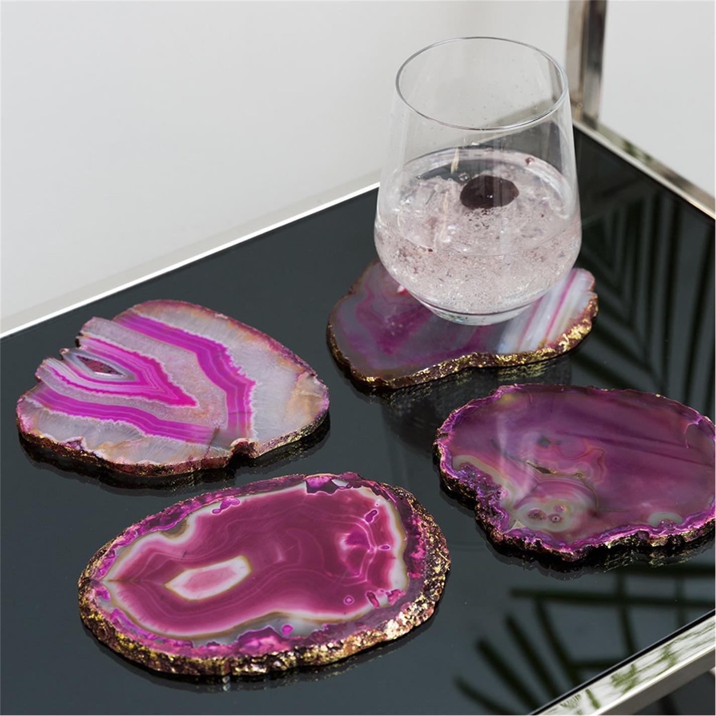 Pink - Luxe - Agate Coasters - Set of 4 - 5