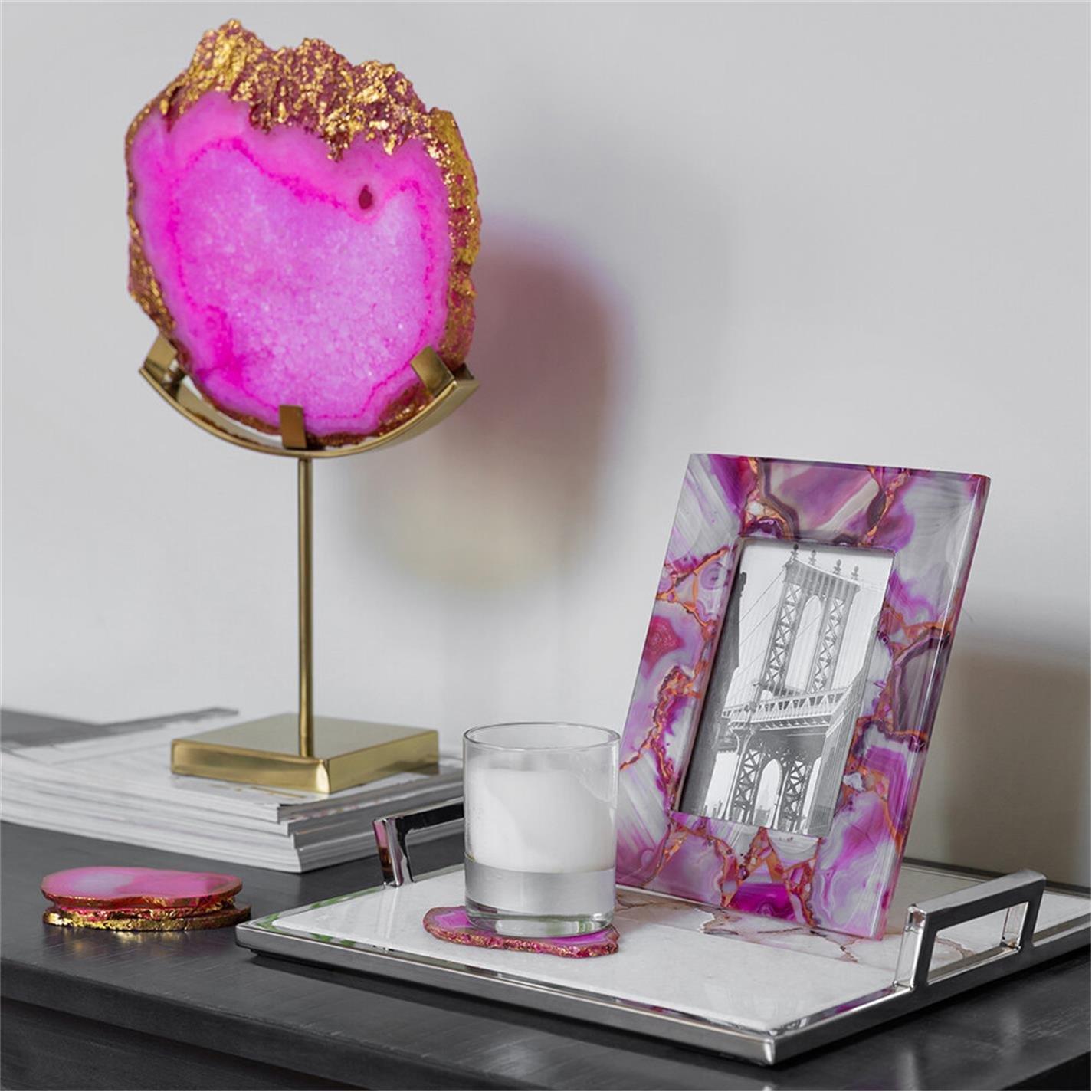 Pink - Luxe - Agate Coasters - Set of 4 - 9