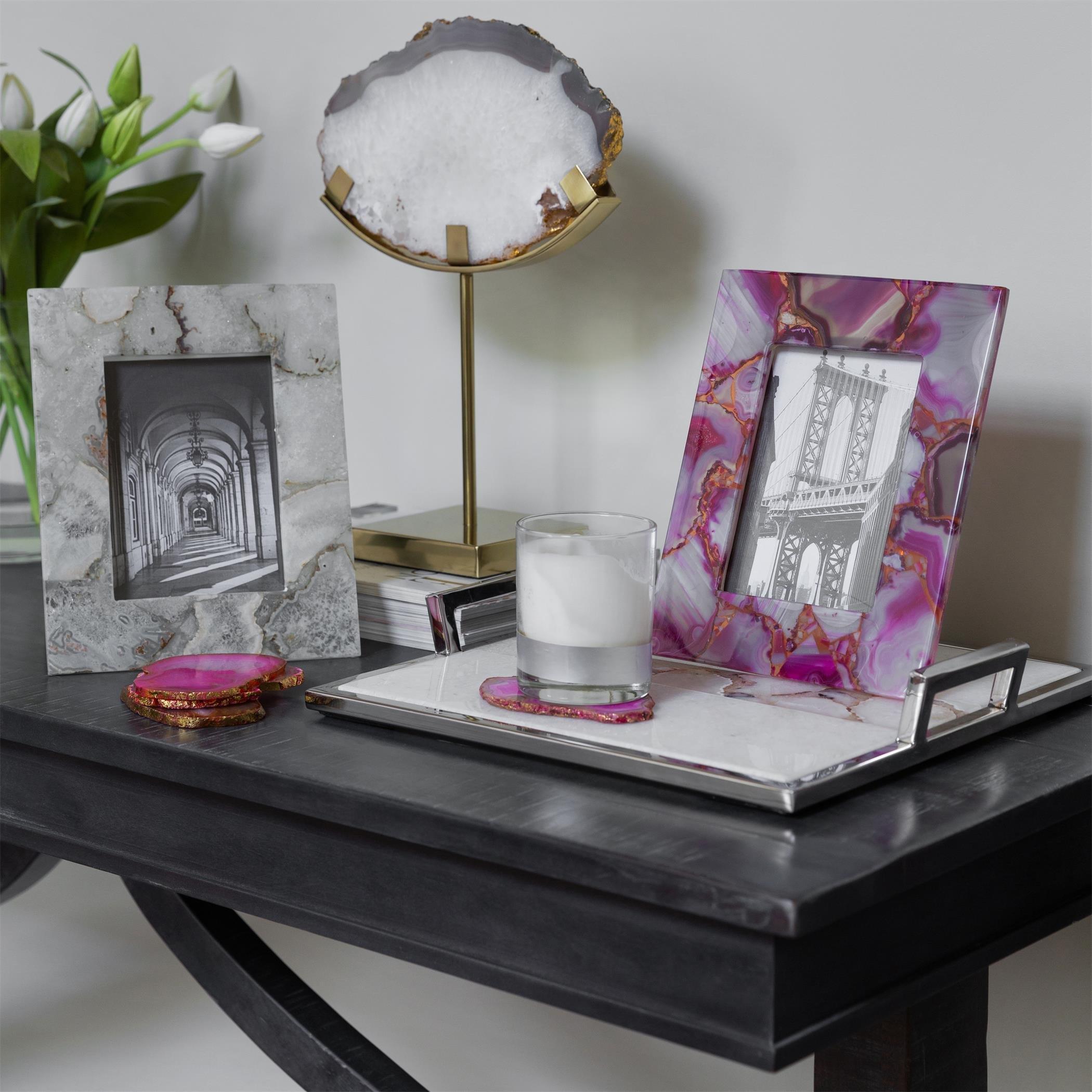 Pink - Luxe - Agate Coasters - Set of 4 - 10