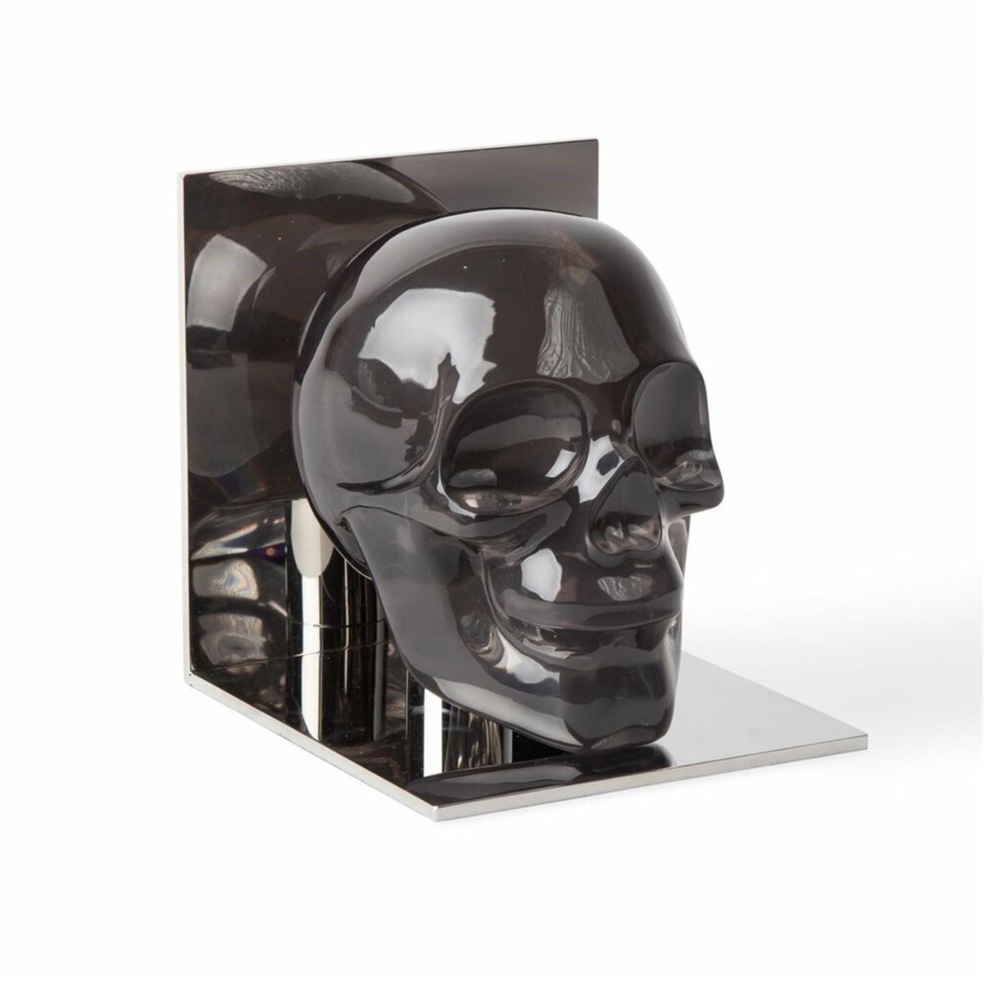 Grey - Jonathan Adler - Acrylic Skull Bookend - Set of 2 - 2