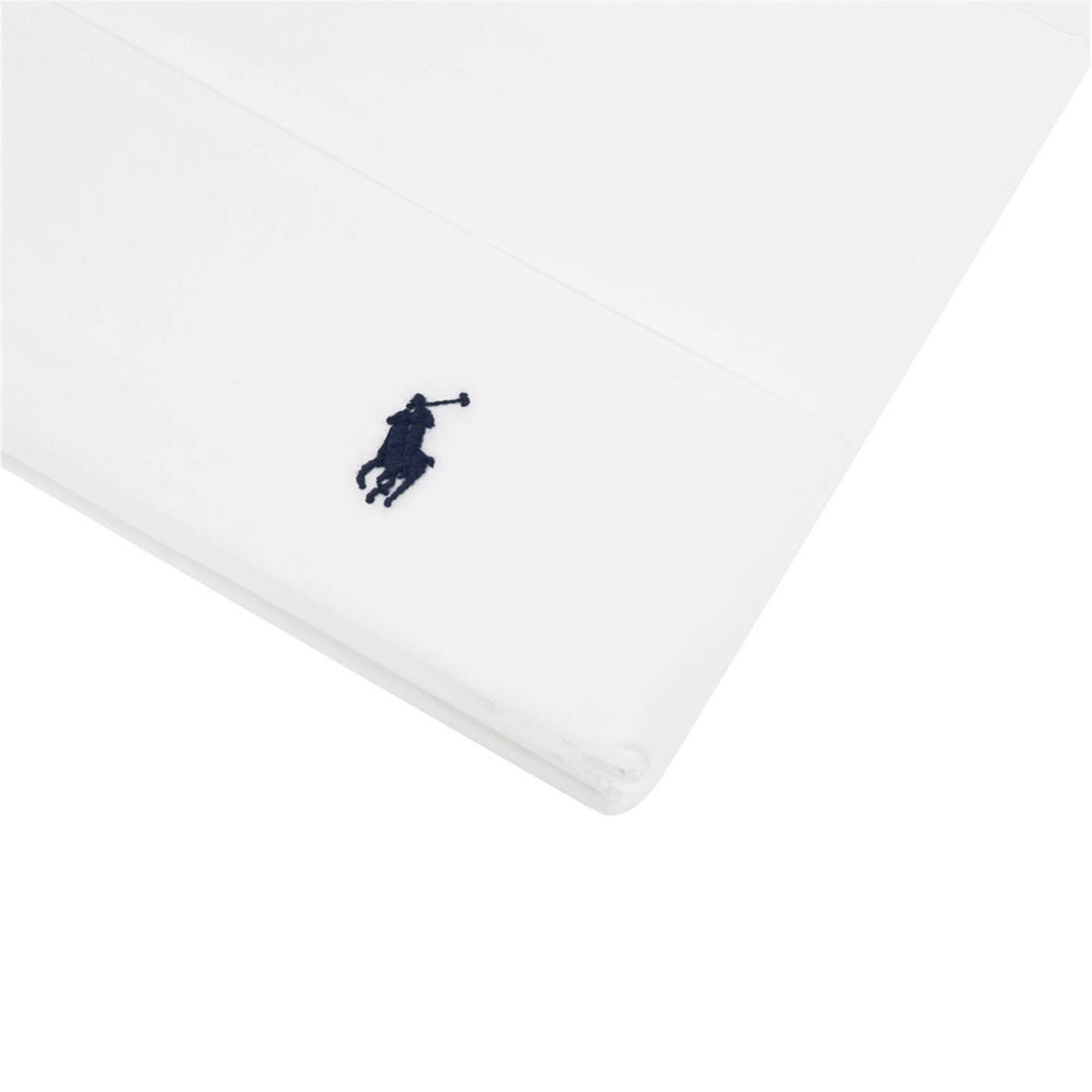 White - Ralph Lauren Home - RalphLaurenHome Polo Player Flat Sheet - White - 1