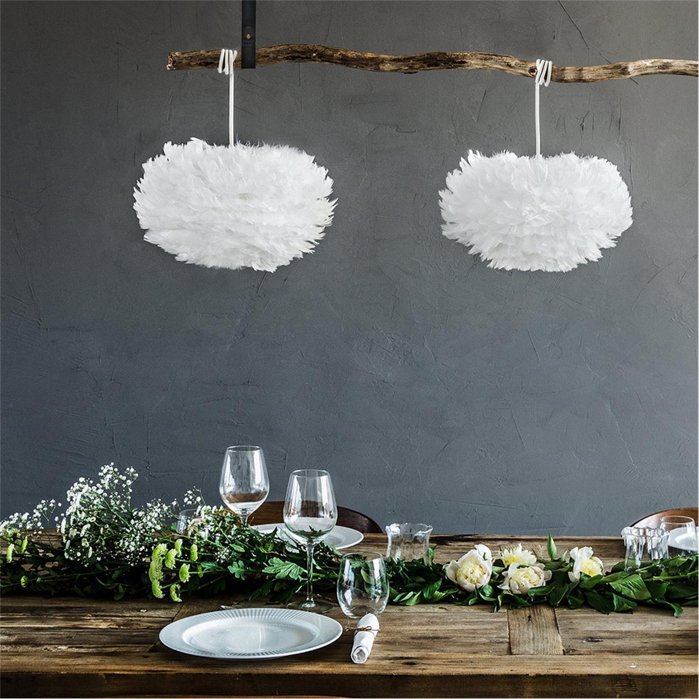 White - UMAGE - Eos Feather Lamp Shade - 2