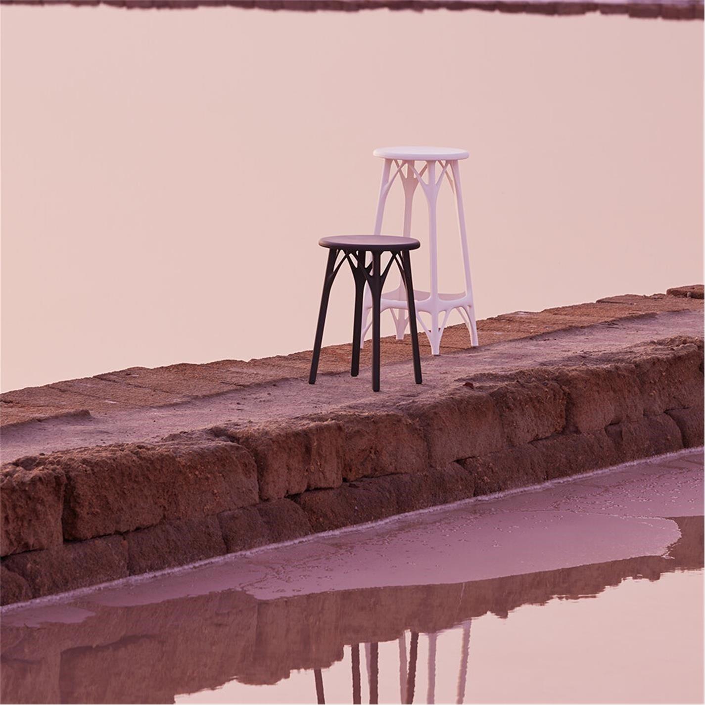 White - Kartell - A.I. Stool - Light 65cm - 2