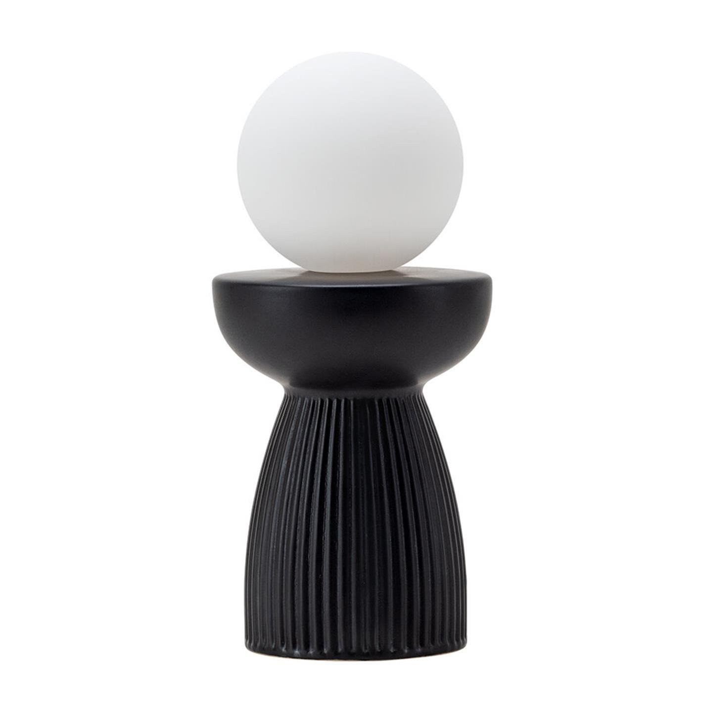 Charcoal Grey - houseof - Ribbed Ceramic Table Lamp - 1