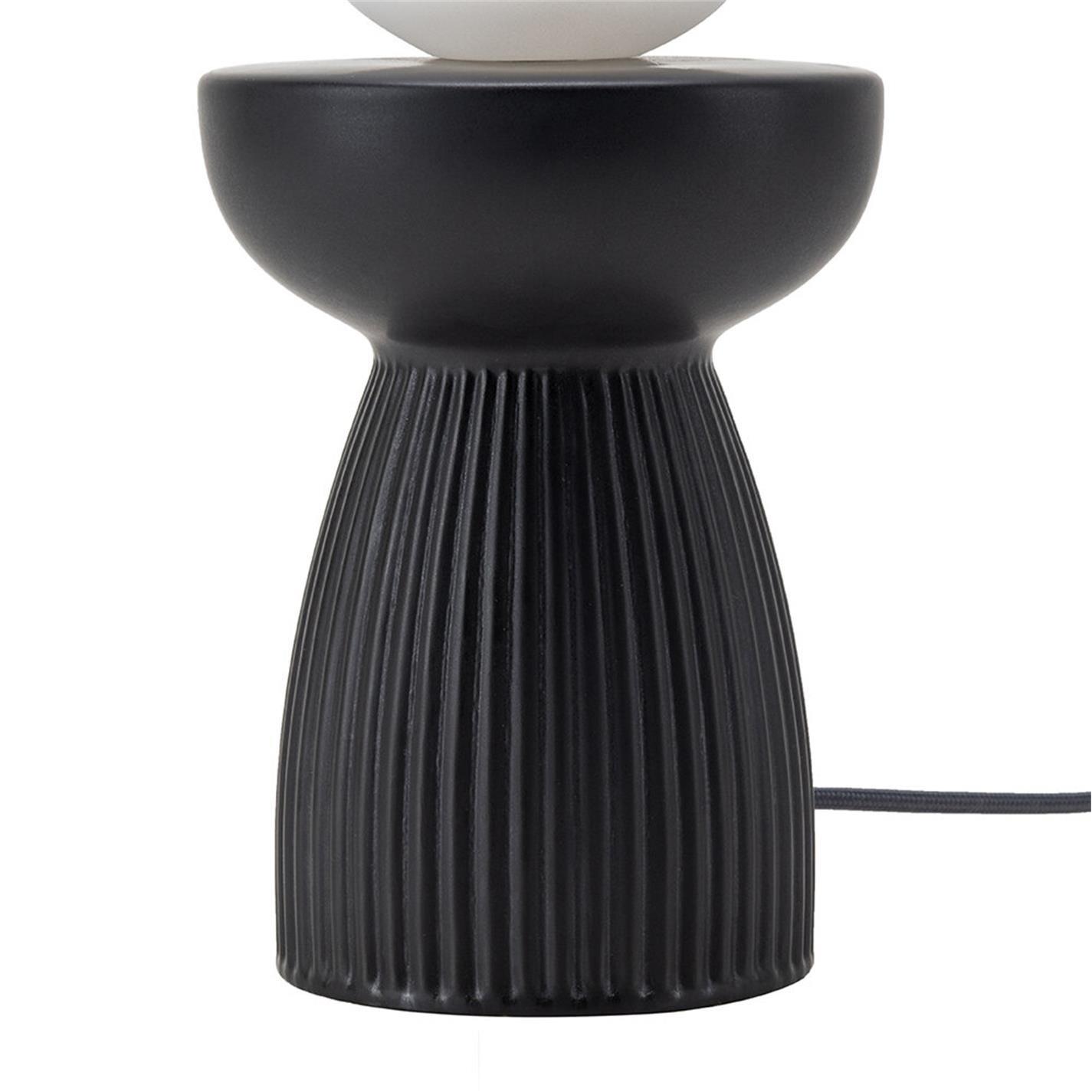 Charcoal Grey - houseof - Ribbed Ceramic Table Lamp - 5