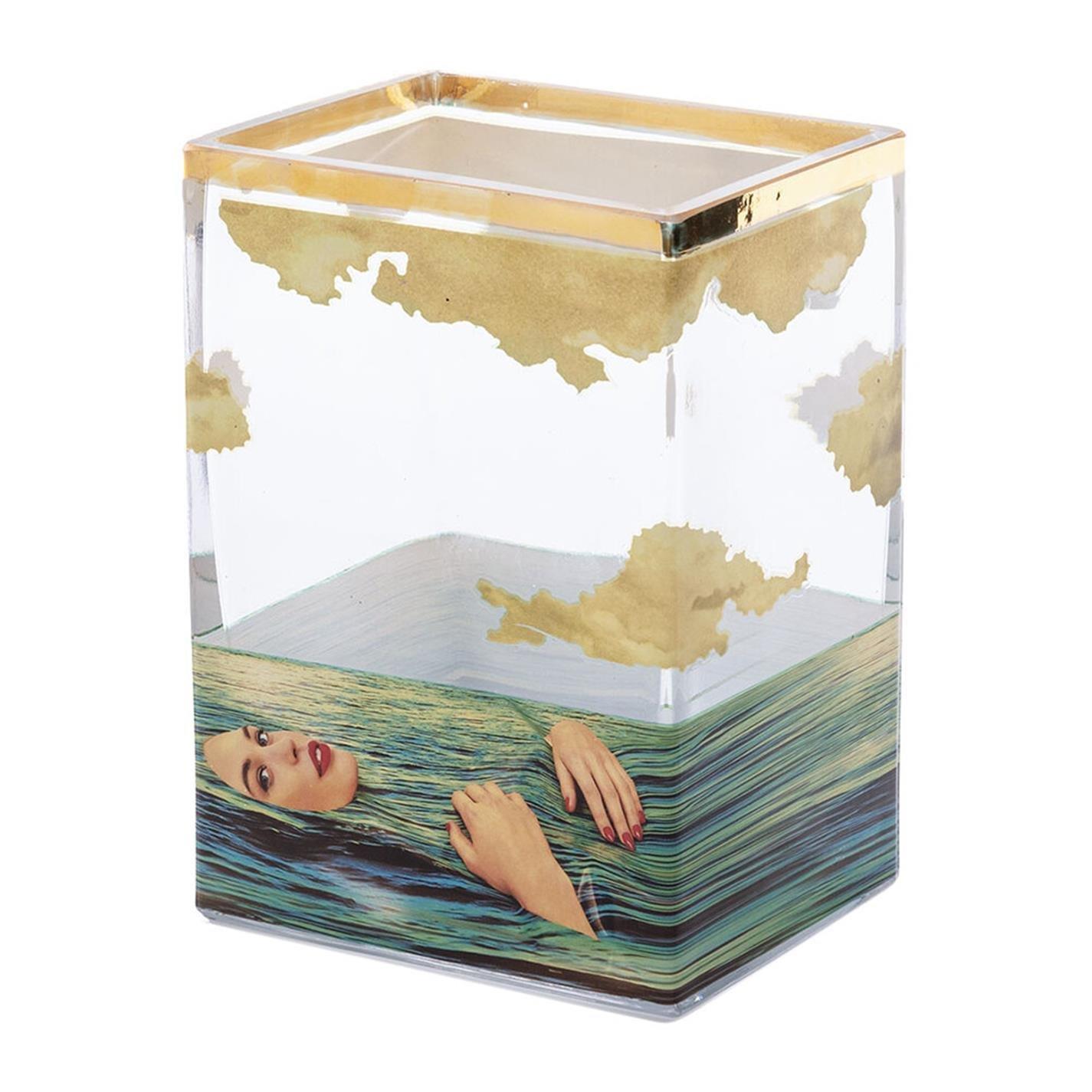 Sea Girl Small - Seletti wears Toiletpaper - Toiletpaper Square Glass Vase - Sea Girl - 4
