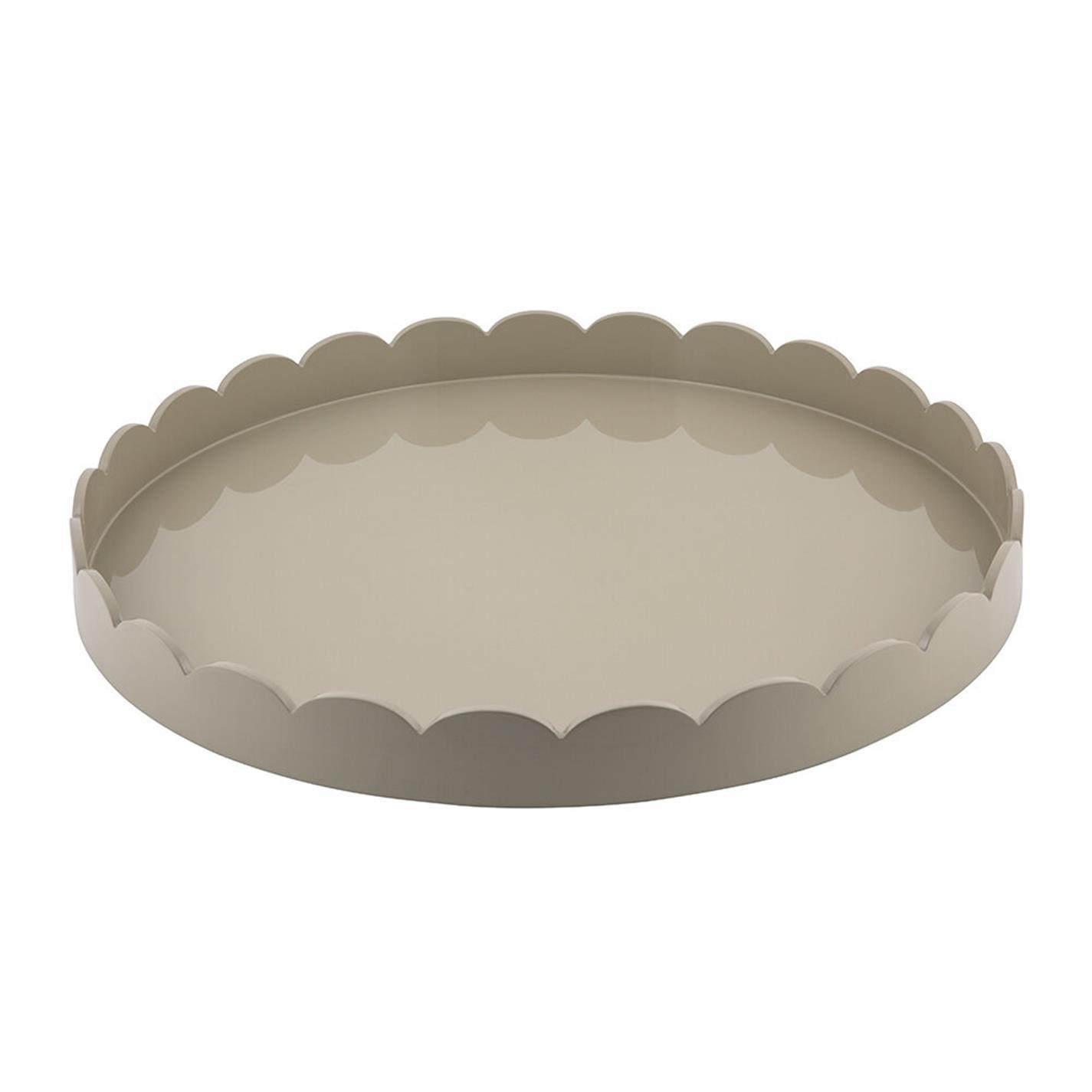 Addison Ross  Addisonross Lacquered Scallop Round Tray - 16 - Cappuccino - Round