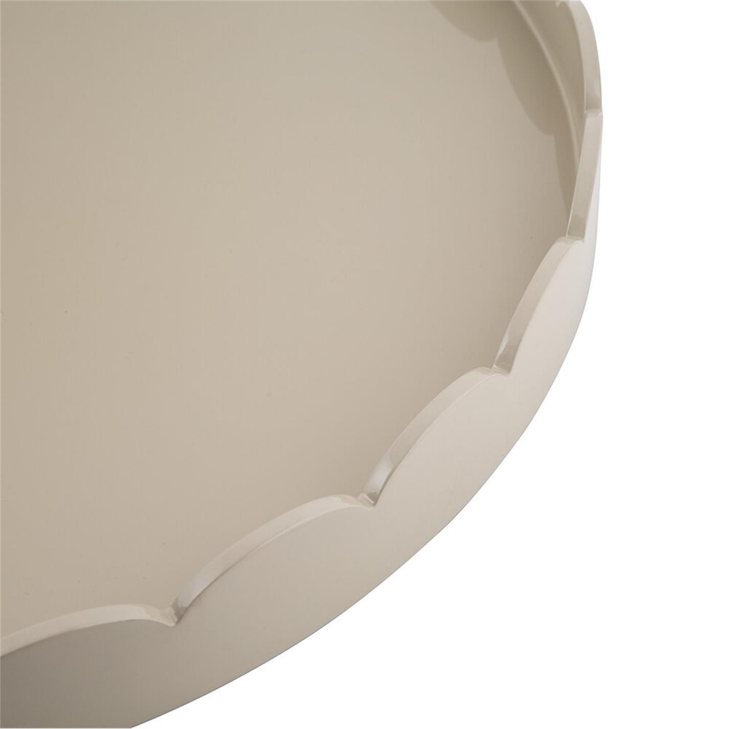 Cappuccino - Addison Ross - AddisonRoss Lacquered Scallop Round Tray - 16 - 8