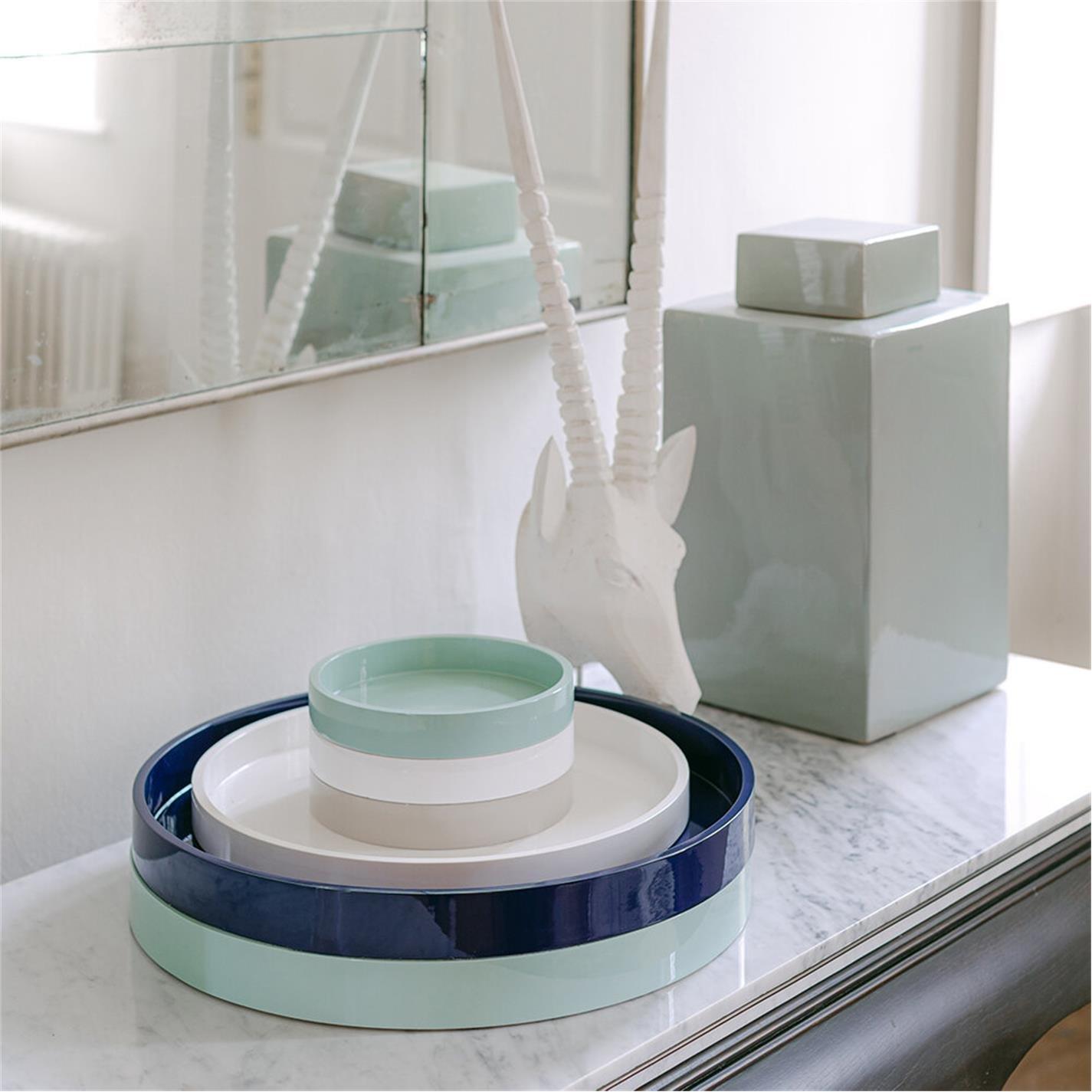 Eau De Nil - Addison Ross - AddisonRoss Lacquered Round Tray - 20 - 2