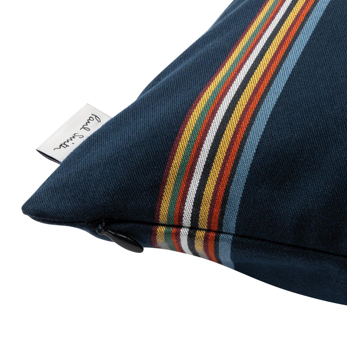 Navy - Paul Smith - Signature Striped Bolster Cushion - 30x50cm - 8