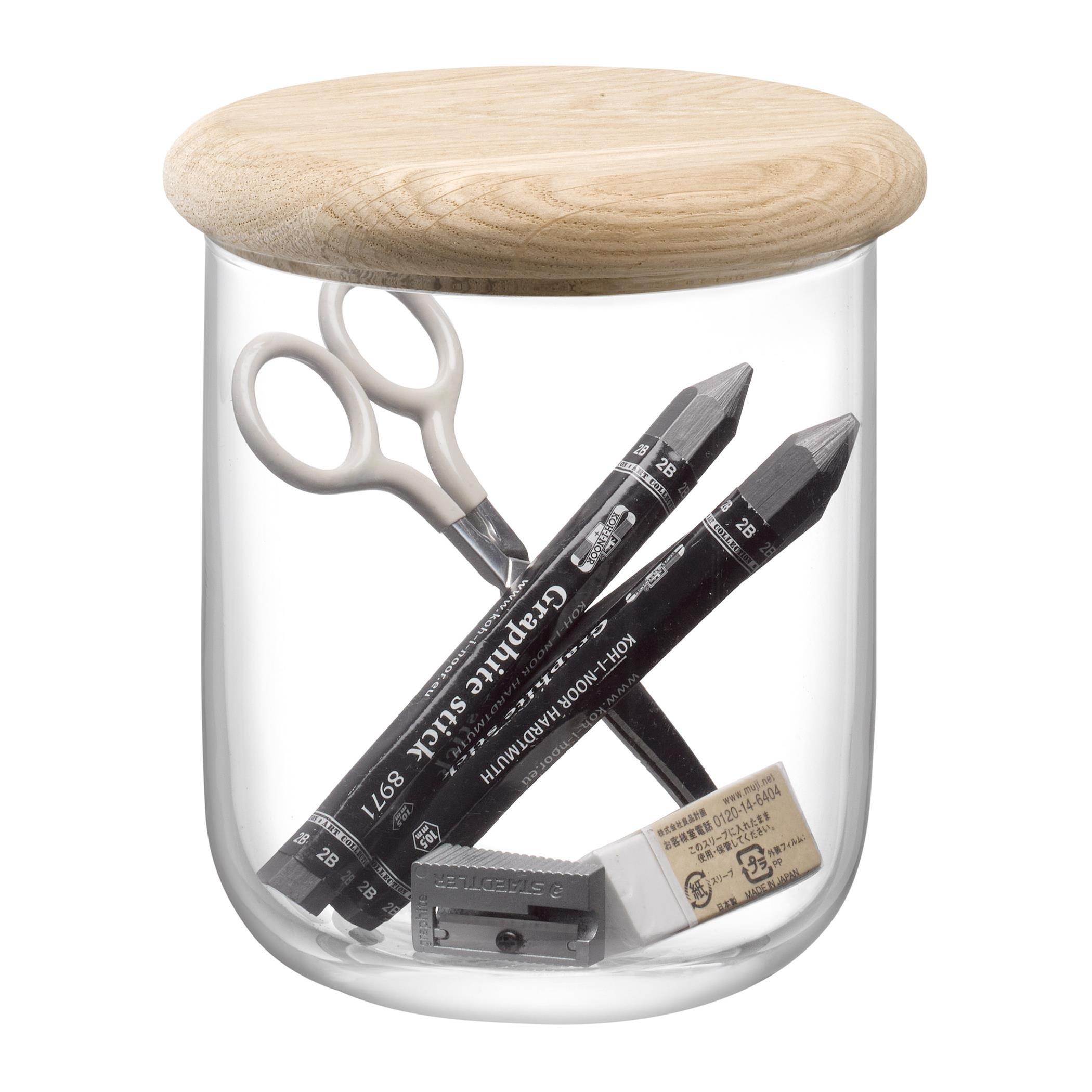 Clear - LSA - Dine Glass Container with Oak Lid - 3