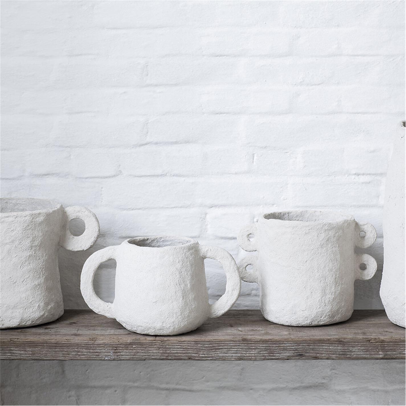 Beige/Cream - Serax - Marie Michielssen Papier-Mache Pot - Natural - 4