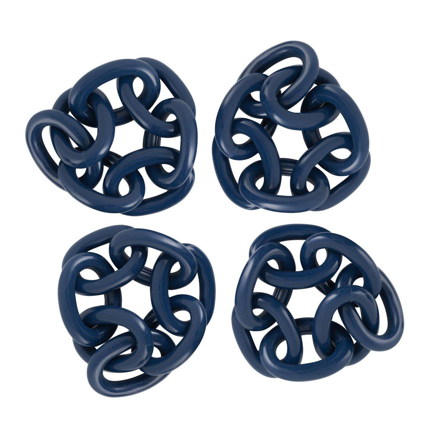 Navy - Ultra - Chain Napkin Ring - Set of 4 - 2