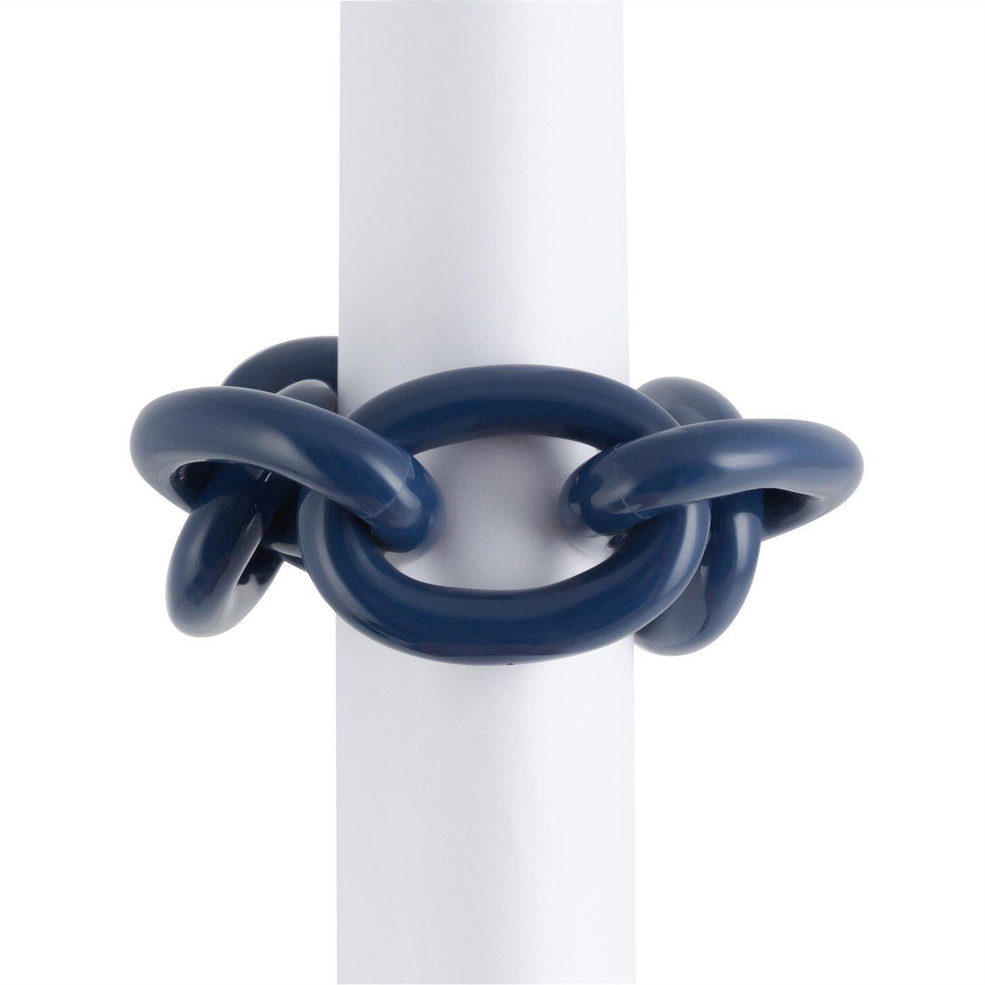 Navy - Ultra - Chain Napkin Ring - Set of 4 - 5