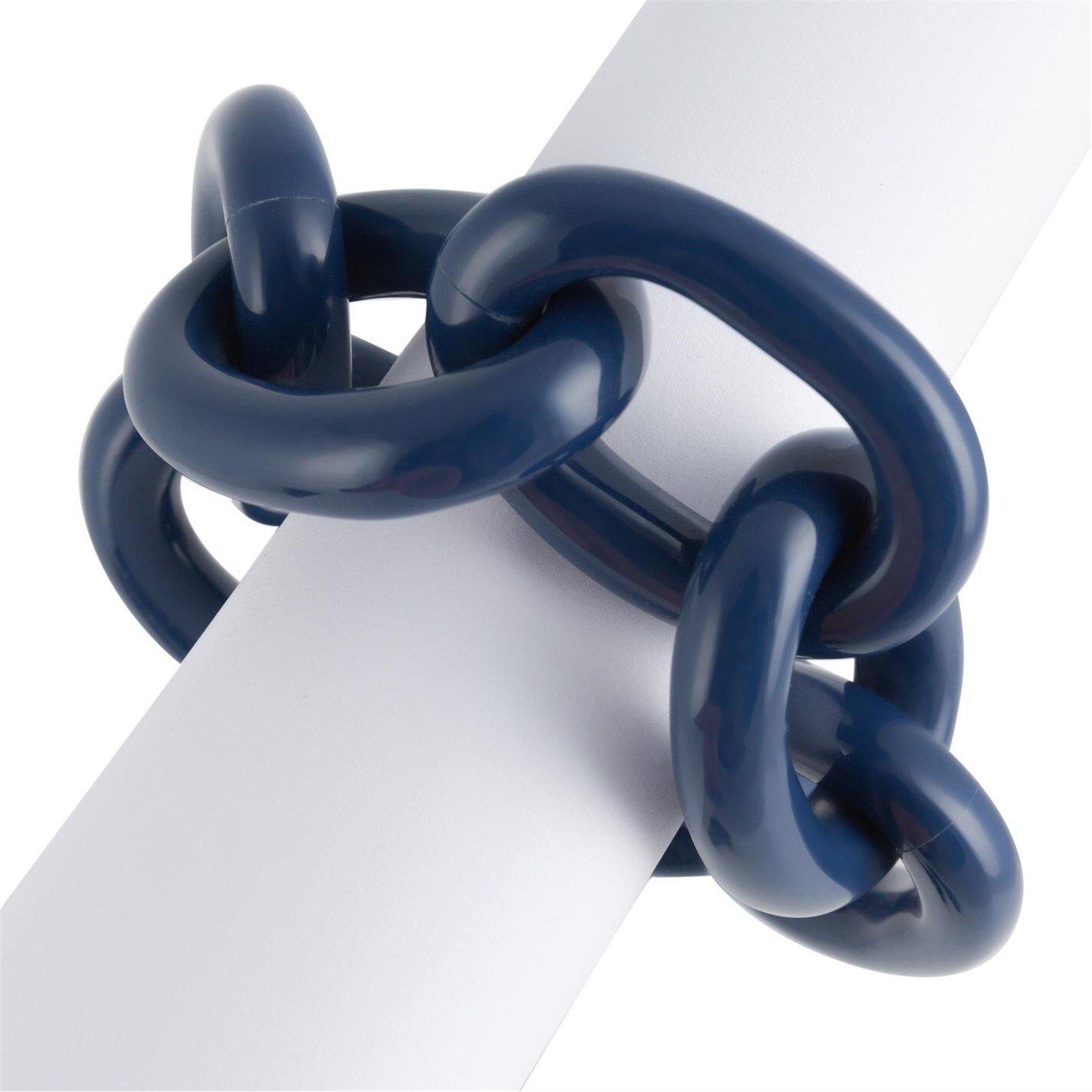 Navy - Ultra - Chain Napkin Ring - Set of 4 - 6