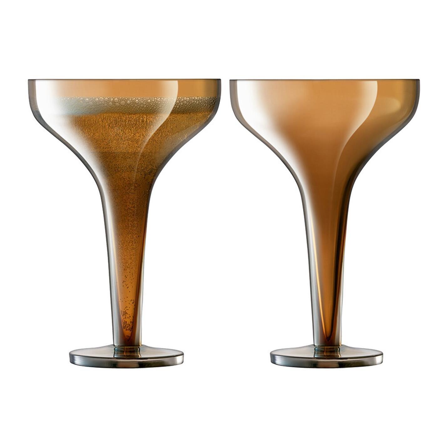 Lsa  Epoque Champagne Saucer  Of 2 - Amber  of 2