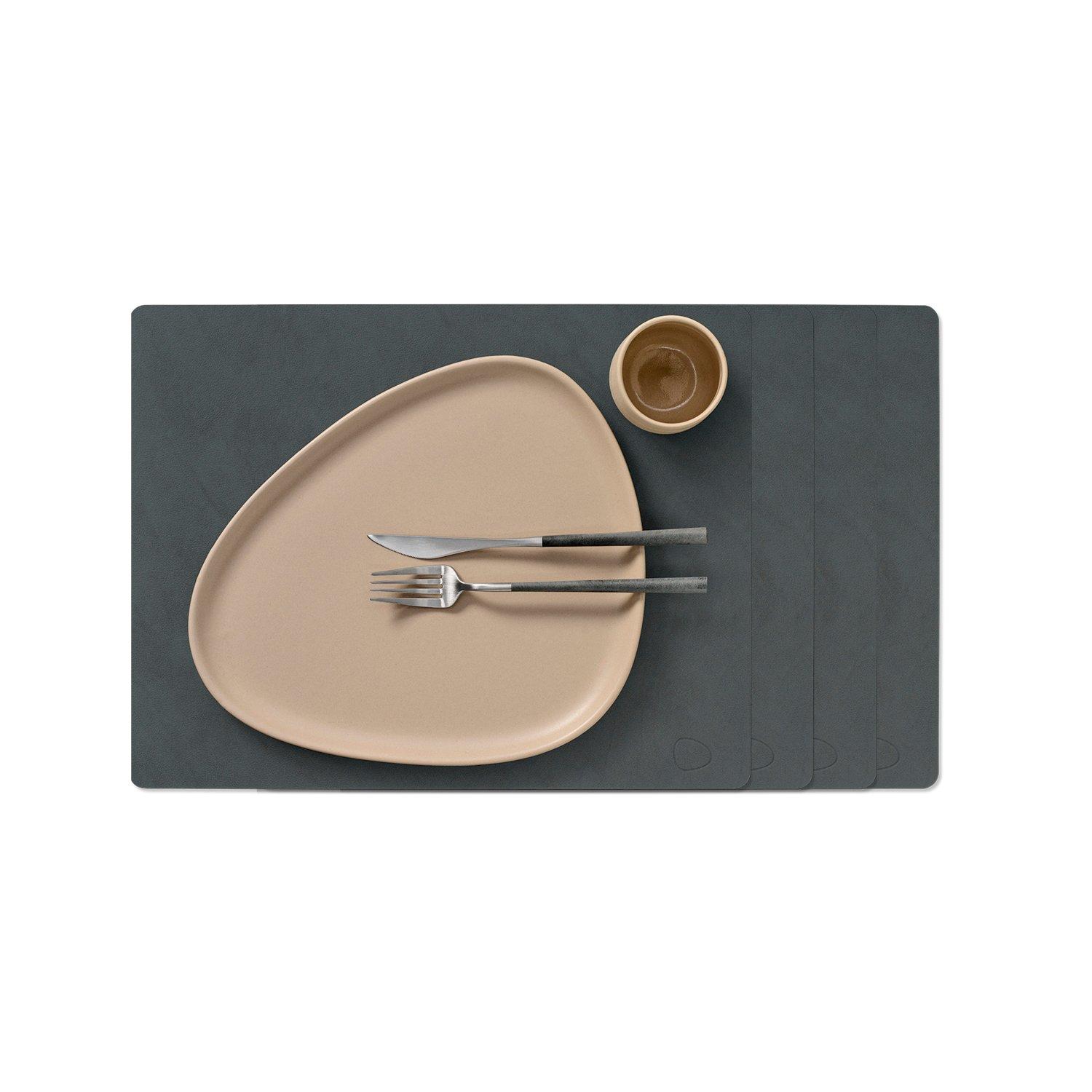 Anthracite - LIND DNA - LINDDNA Nupo Square Table Mat - Set of 4 - 1