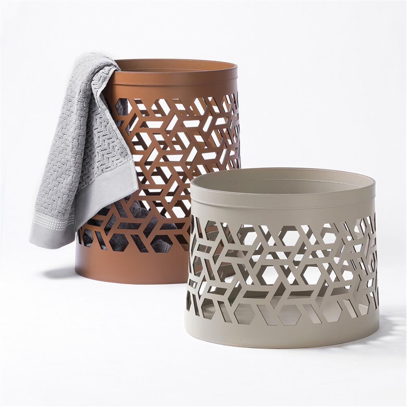 Beige/Grey - Rudi - Vienna Round Basket - Small - 3