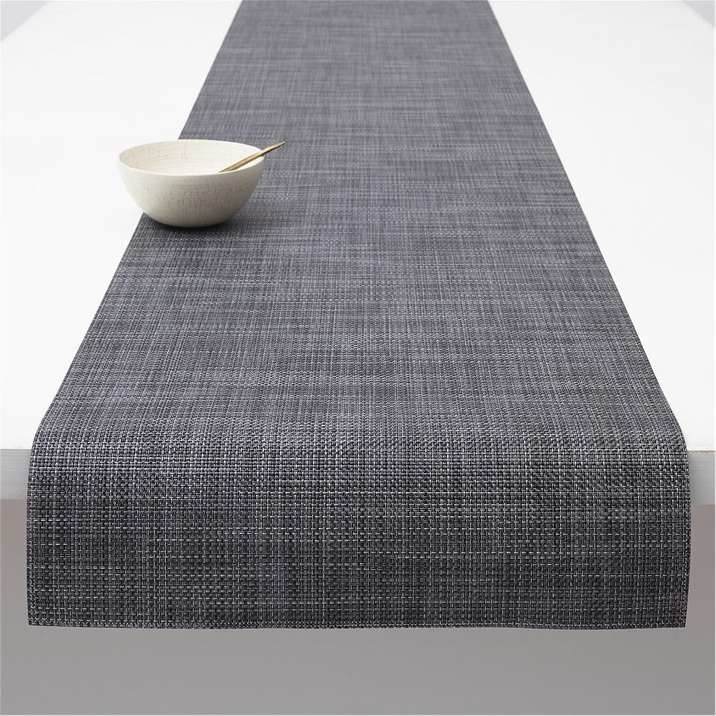 Grey - Chilewich - Mini Basketweave Woven Table Runner - 2