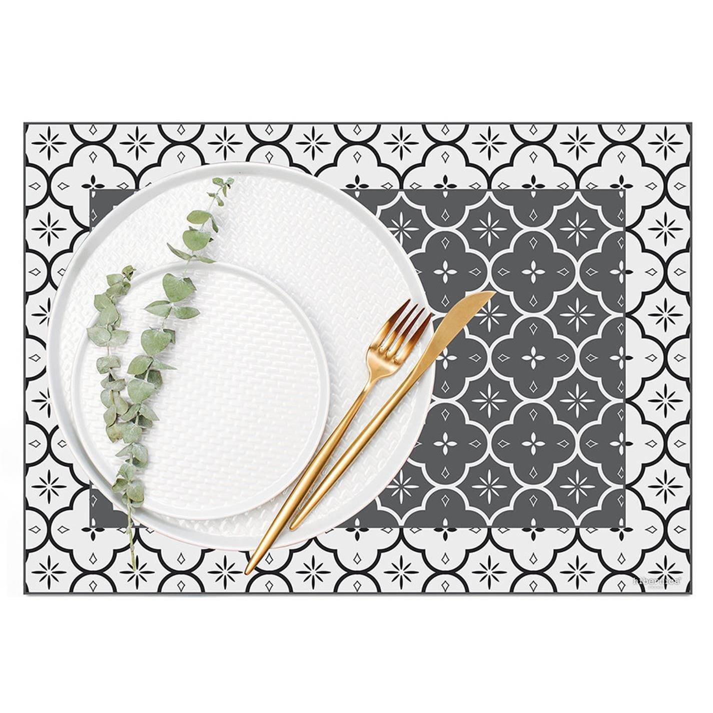 Grey - PODEVACHE - Small Ceramic Tiles Vinyl Placemat - 2