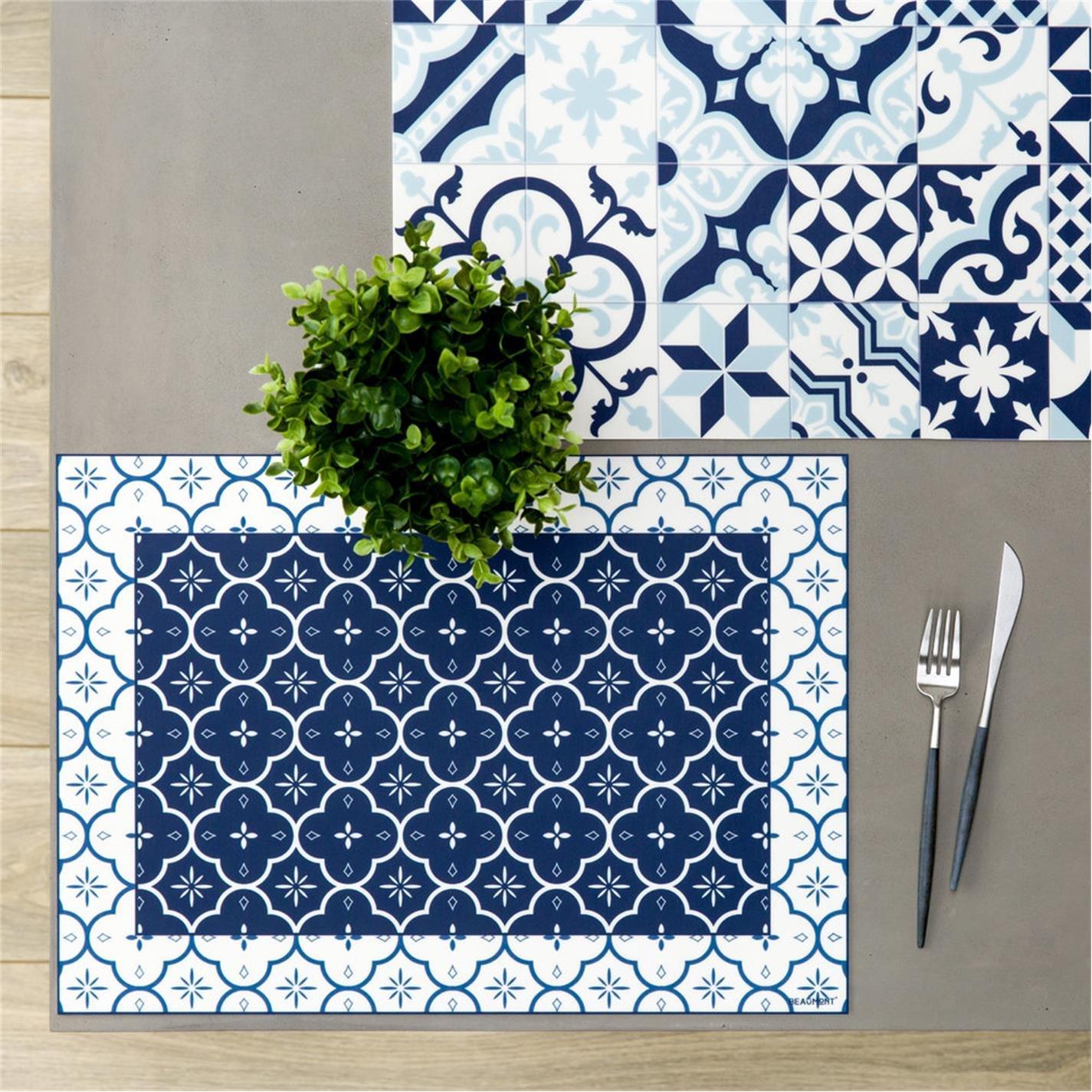Blue - PODEVACHE - Large Tiles Vinyl Placemat - 2