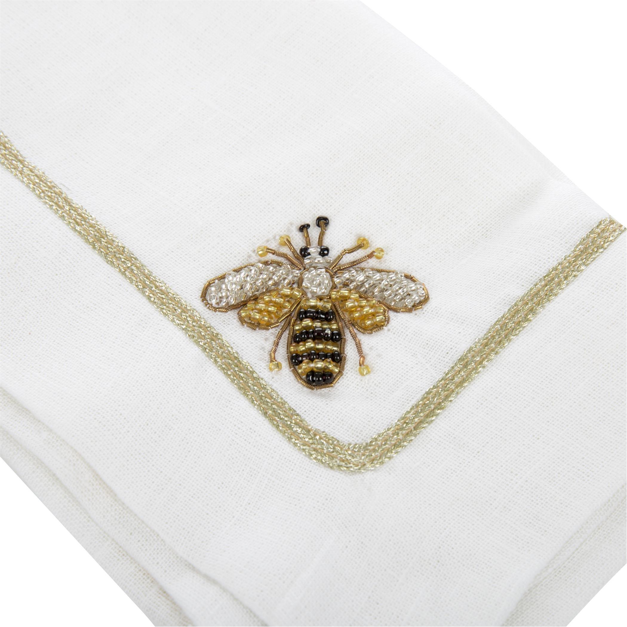 White - Joanna Buchanan - Bee Napkin - Set of 2 - 2