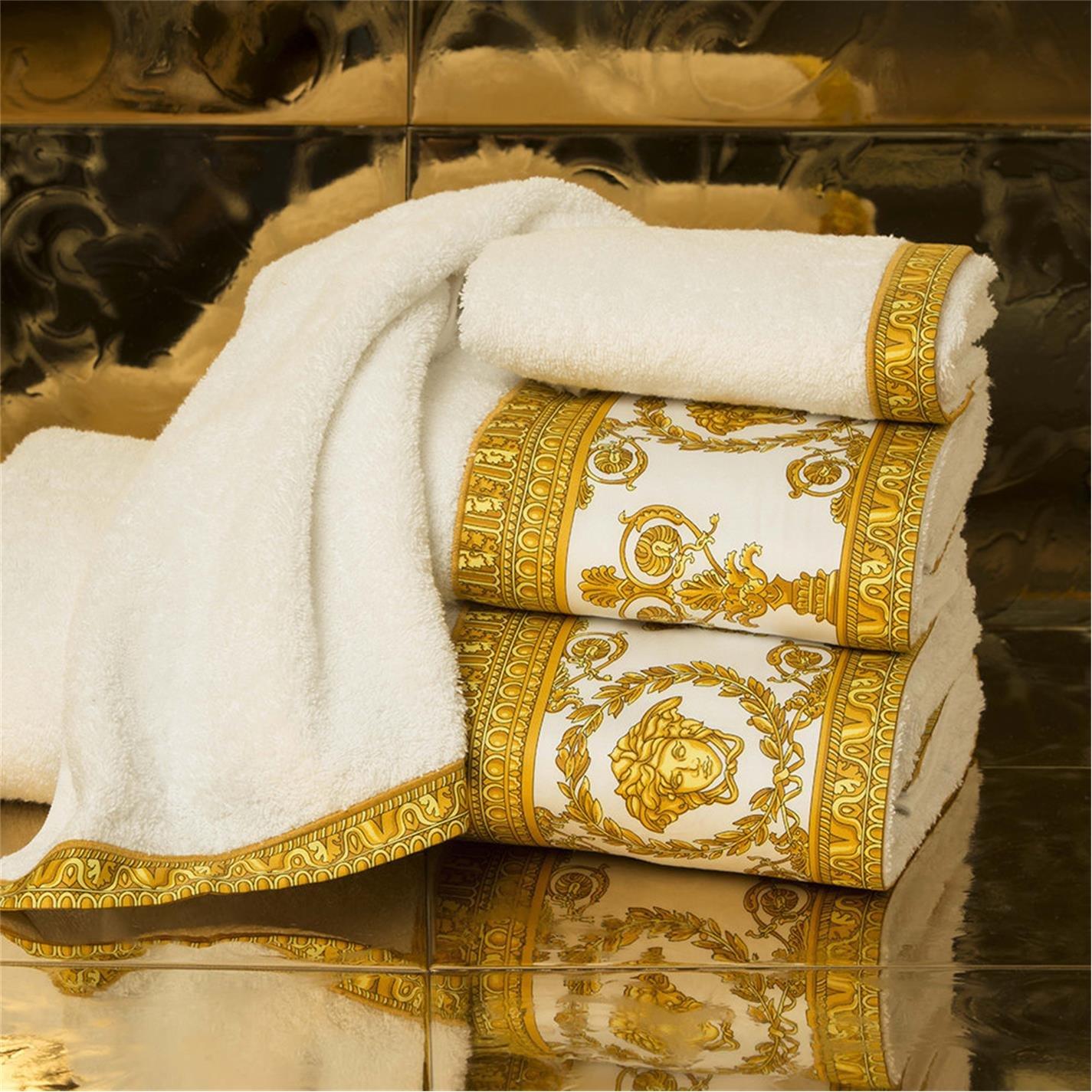 Gold/White - Versace Home - Barocco Towel - White/Gold - 2