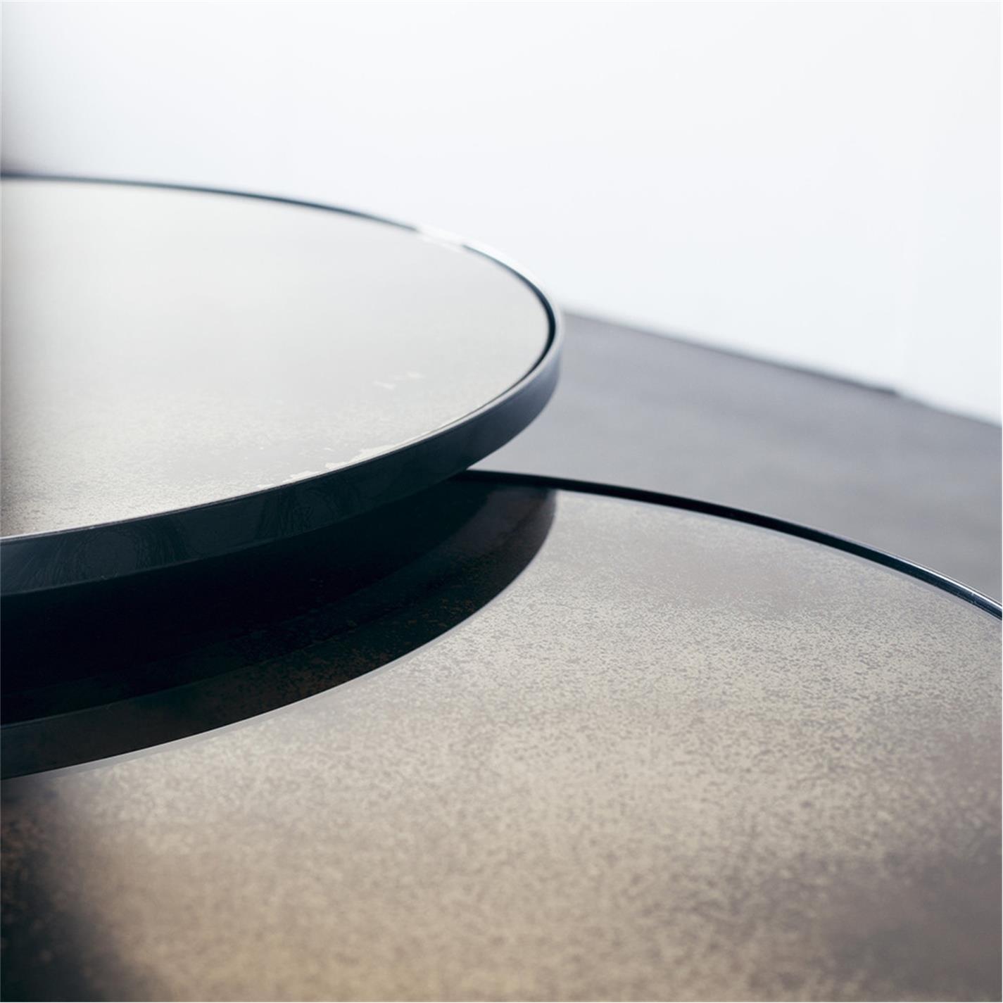 Clear - Ethnicraft - Heavy Aged Mirror Coffee Table Set - Round - 4