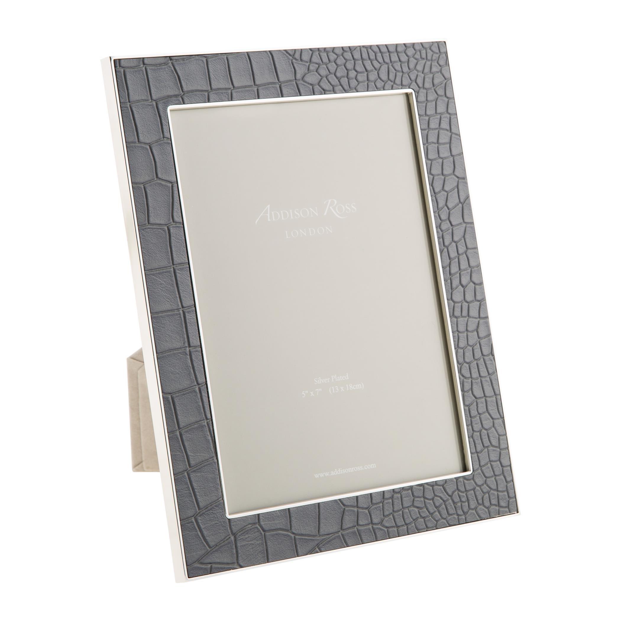 Grey - Addison Ross - AddisonRoss Dove Faux Croc Photo Frame - 1