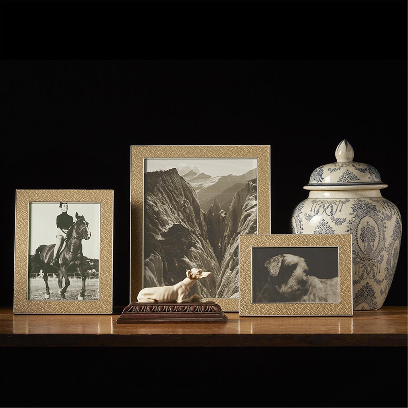 Beige - Addison Ross - Sand Faux Shagreen Photo Frame - 2