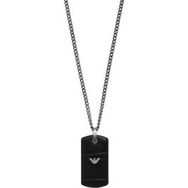 Emporio Armani Gunmetal Tone Stainless Steel Pendant Necklace EGS2781060