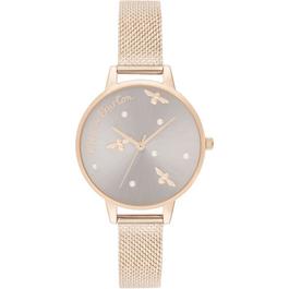 Olivia Burton Detail Rose Gold Mesh Plated Stainless Steel Watch