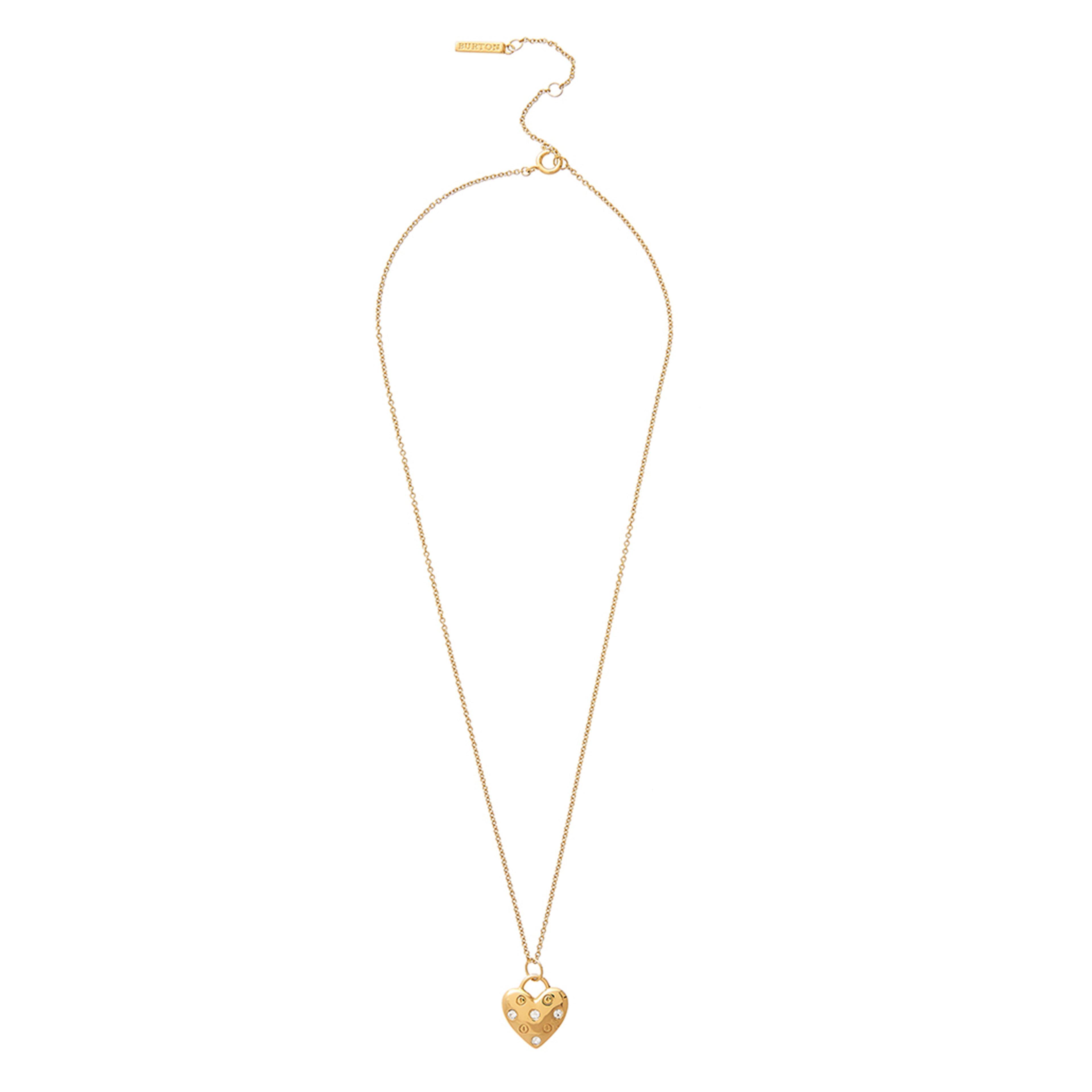 Gld - Olivia Burton - Heart Stud Plated Stainless Steel Necklace - 2