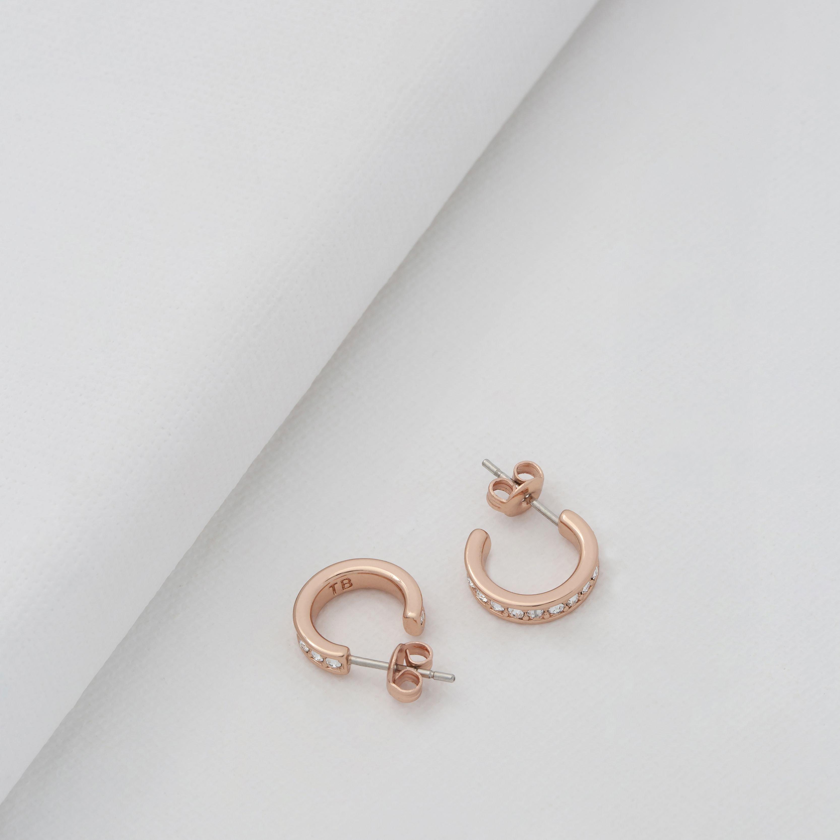 Rs - Ted Baker - Seenita Small Crystal Hoop Earrings - 4