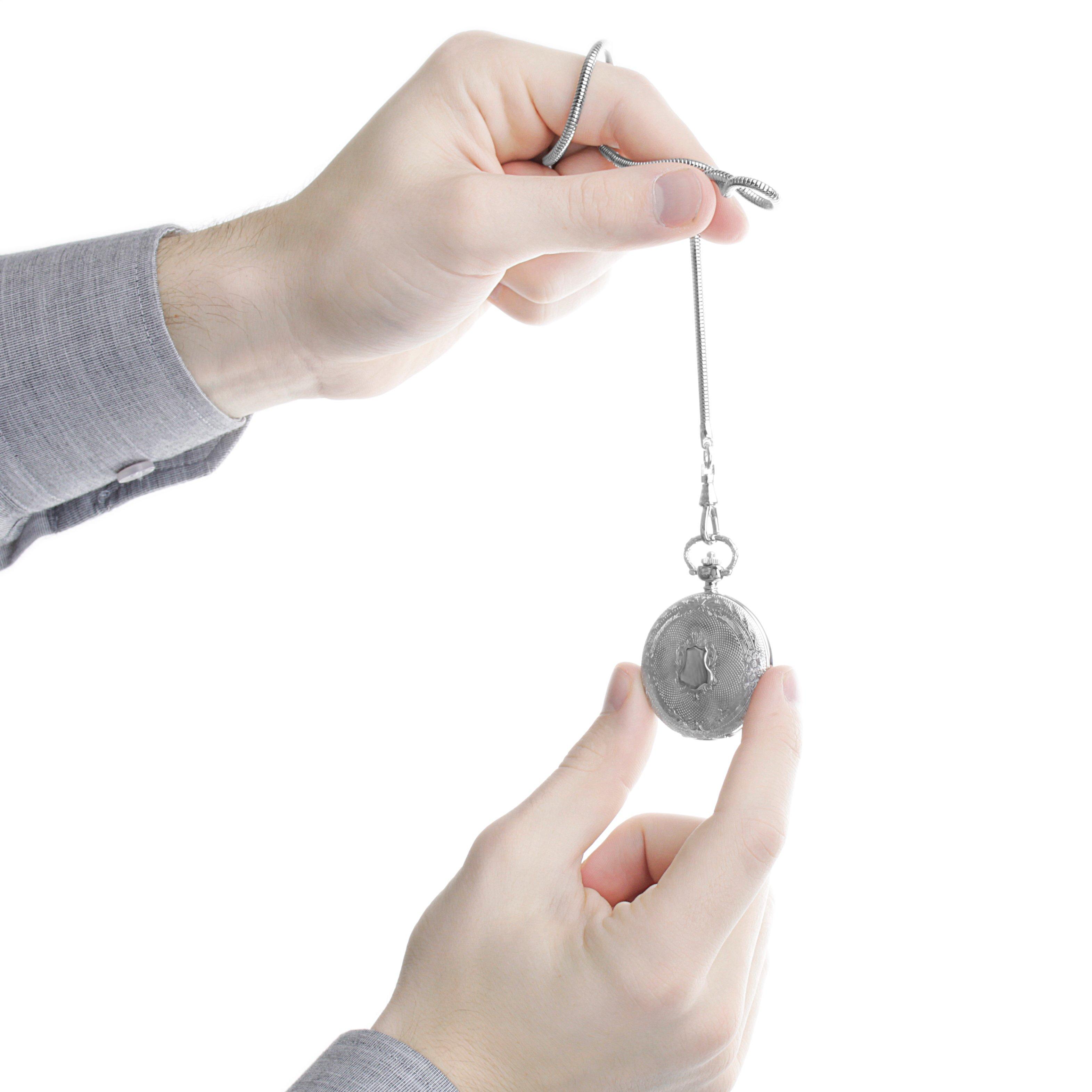 Slvr - Sekonda - Pocket Stainless Steel Classic Analogue Quartz Watch - 4