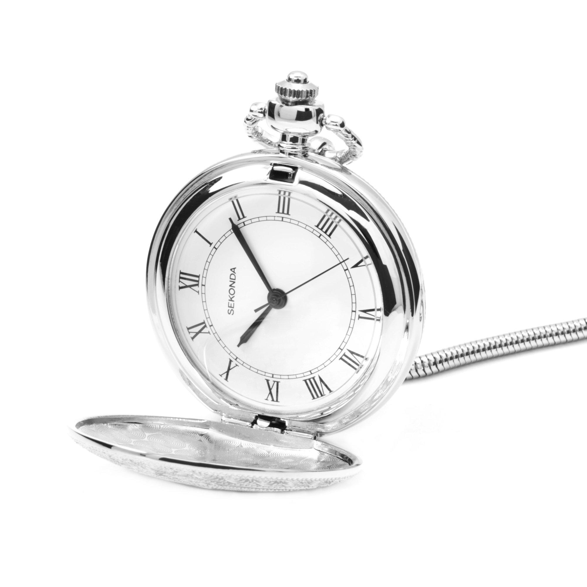 Slvr - Sekonda - Pocket Stainless Steel Classic Analogue Quartz Watch - 5