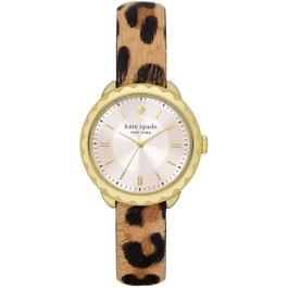 Kate Spade New York Morningside Three Hand Leopard Faux Calf Hair Watch KSW1762